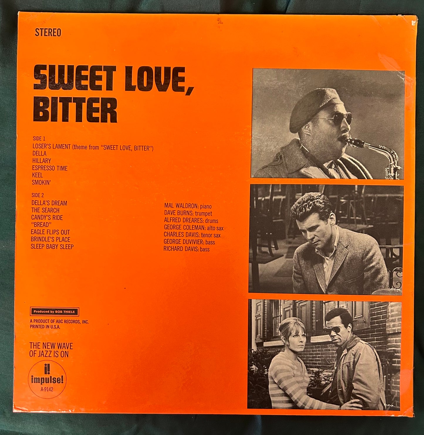 Mal Waldron - Sweet, Love, Bitter 1st Press 1967 Impulse Soundtrack Hard Bop