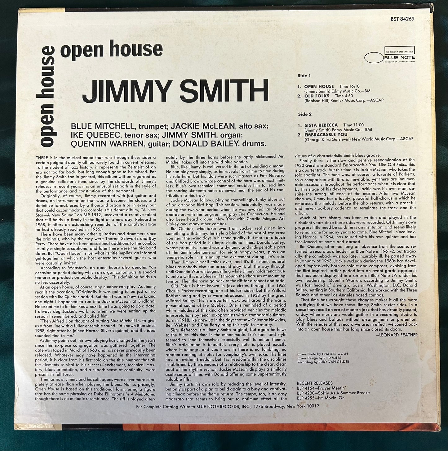 Jimmy Smith - Open House 1st Press 1968 Mono Promo