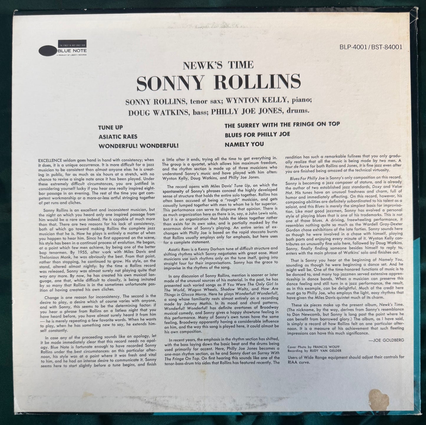 Sonny Rollins - Newk's Time 1970 Press Blue Note