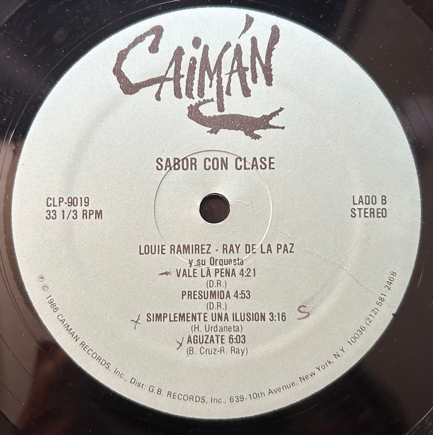 Louie Ramirez - Ray De La Paz - Sabor Con Clase 1st Press Caiman 1986 Salsa / Bolero / Latin Jazz