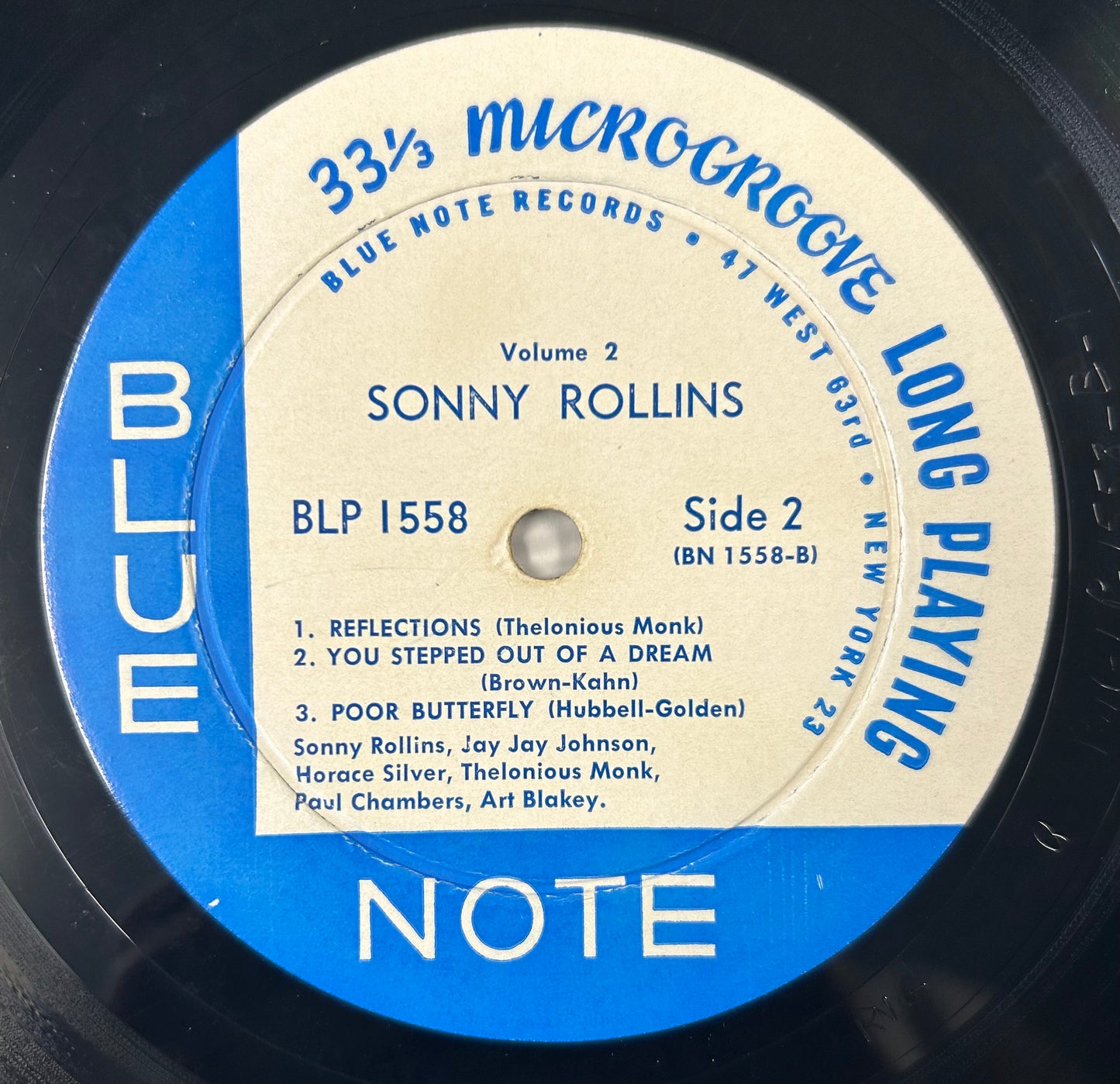Sonny Rollins - Volume 2 Blue Note 1558 1st Press 1958 47 West 63rd New York 23