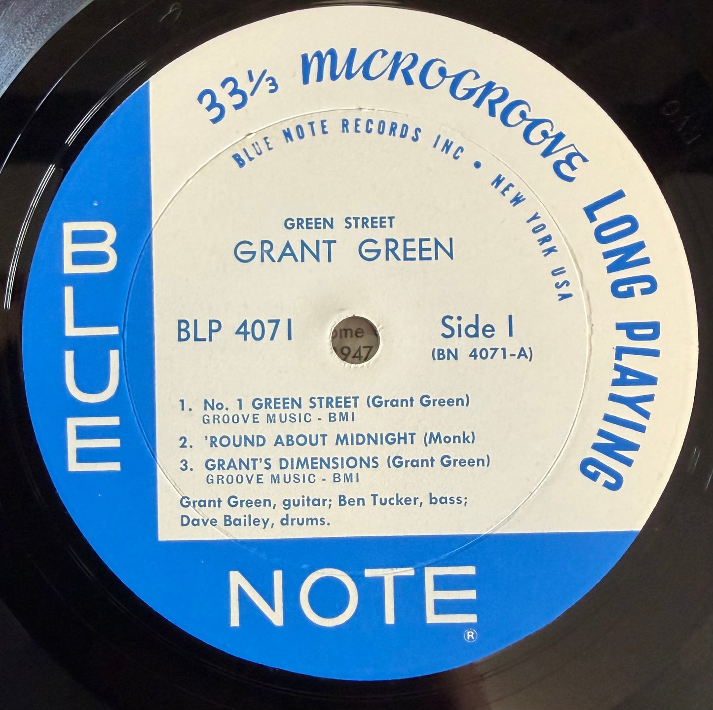 Grant Green - Green Street 1st Mono Press 1961 Non-DG Blue Note NY Label