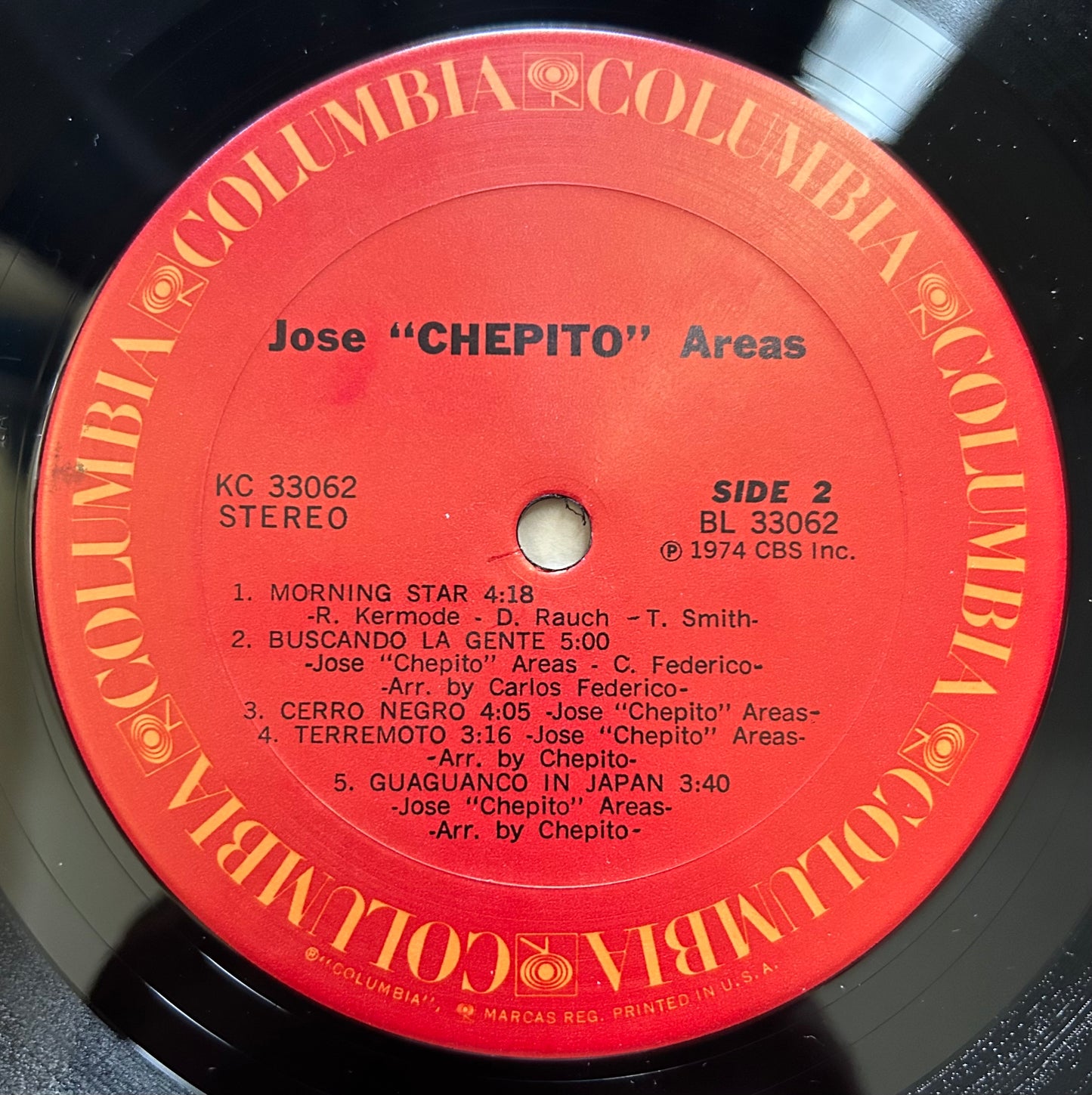 Jose “Chepito” Areas - Self Titled 1st Press 1974 Columbia Salsa / Fusion Promo