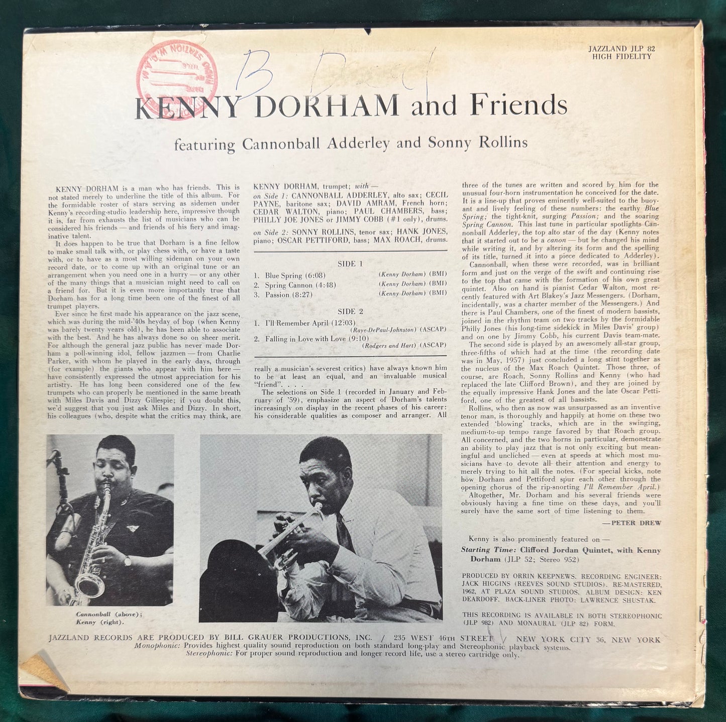 Kenny Dorham - And Friends 1962 Jazzland White Label Promo