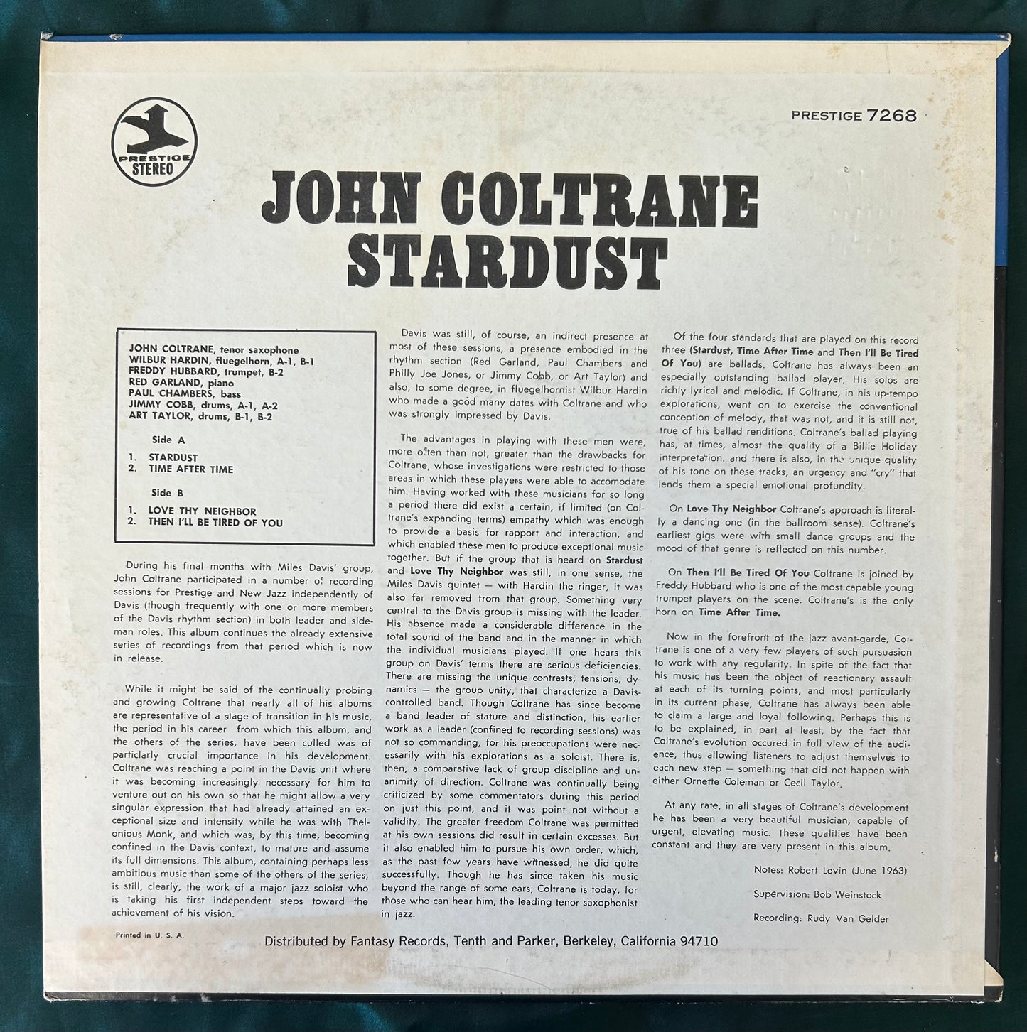 John Coltrane - Stardust 1970's Press Green Trident Prestige