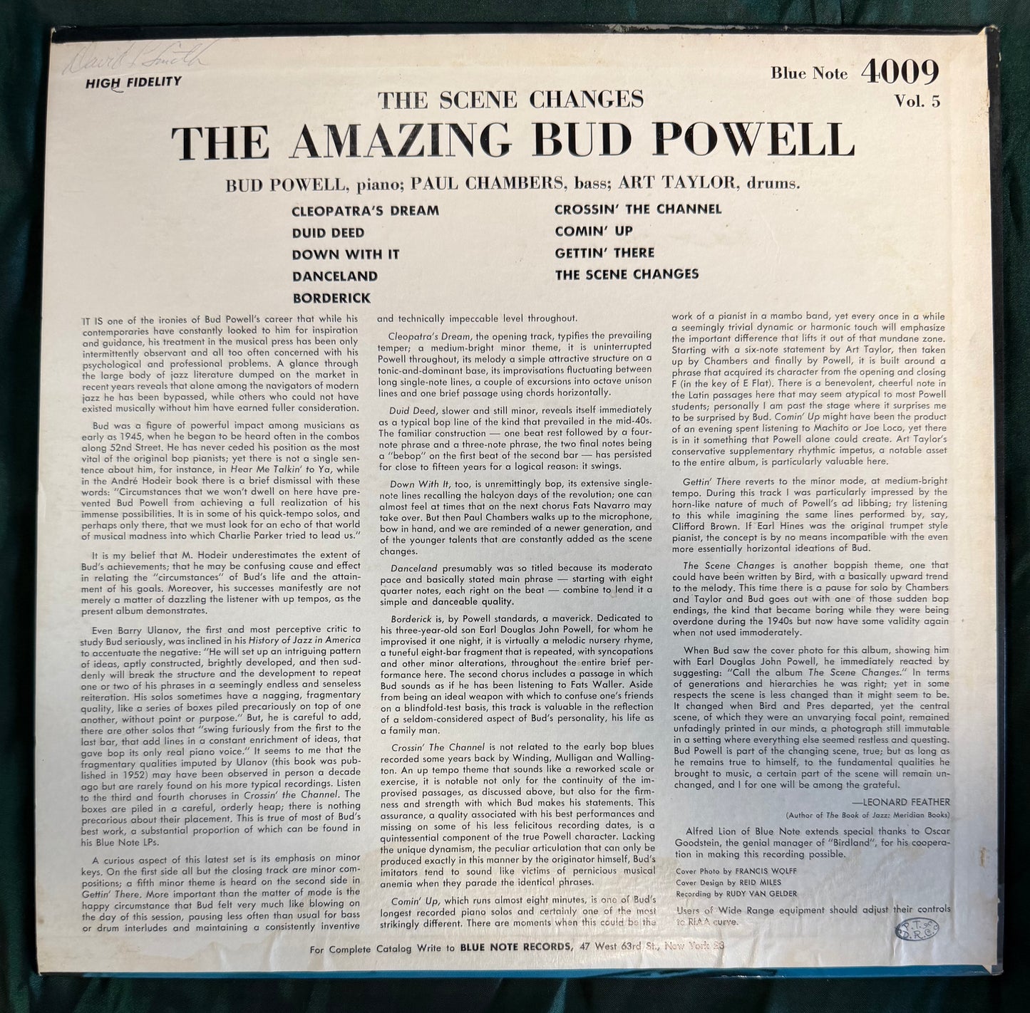 Bud Powell - The Scene Changes, Vol. 5 1st Press Mono Blue Note 1959