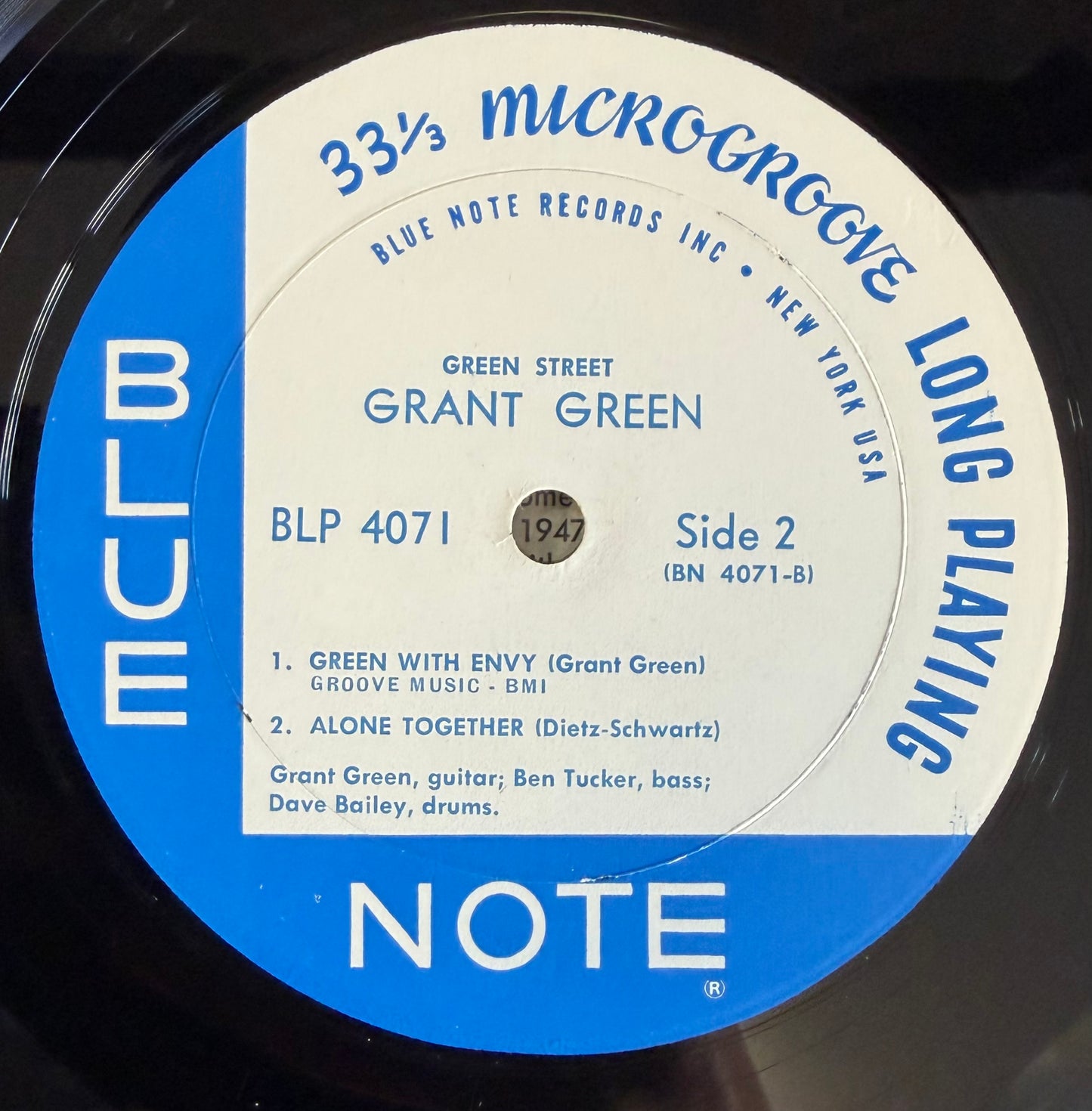 Grant Green - Green Street 1st Mono Press 1961 Non-DG Blue Note NY Label