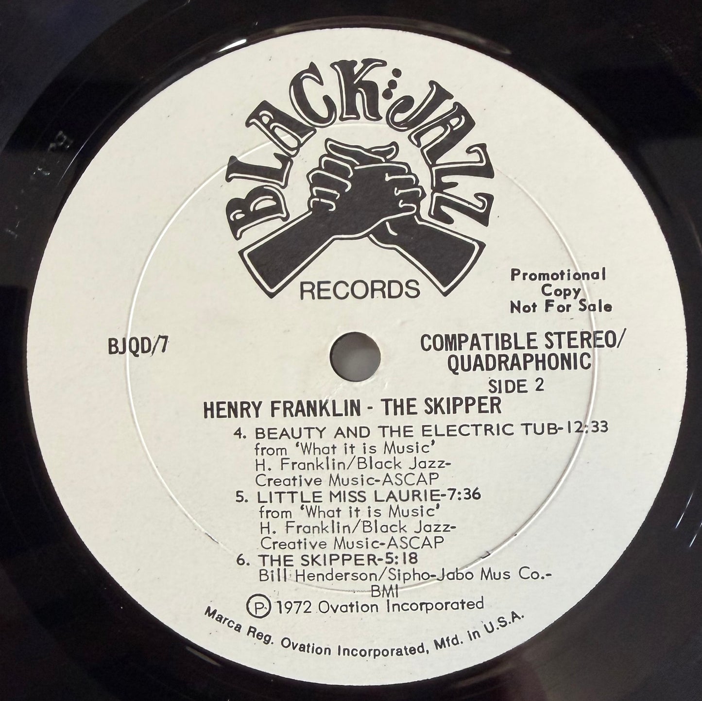 Henry Franklin - The Skipper Promo 1st Press 1972 Black Jazz