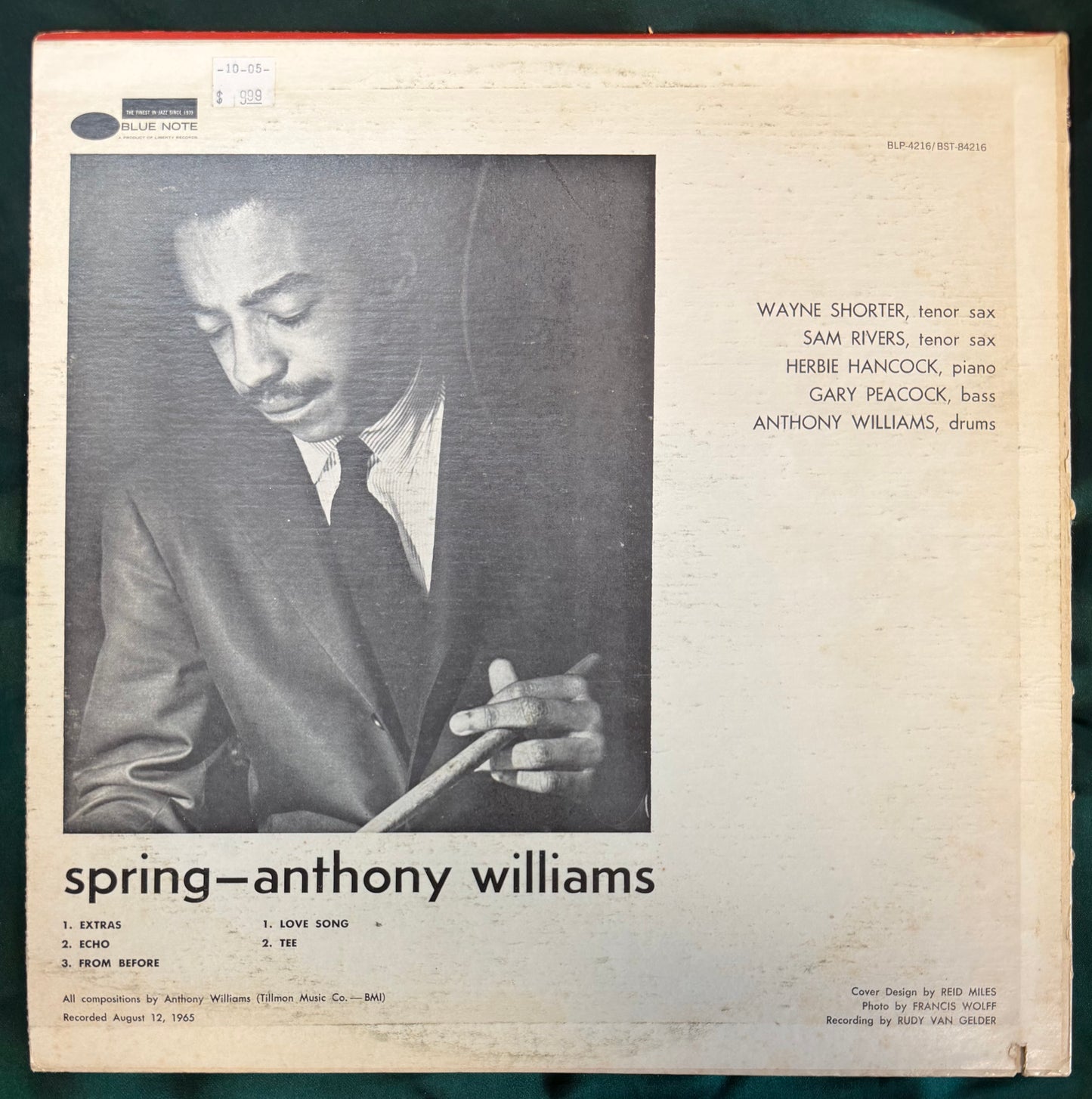 Anthony Williams - Spring 1975 Blue Note White "B" Van Gelder