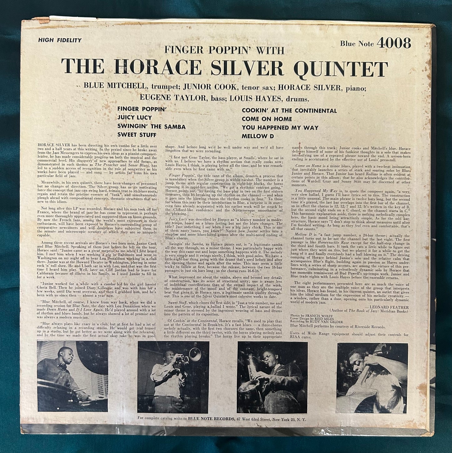 Horace Silver - Finger Poppin' 1st Stereo Press 1959 Blue Note