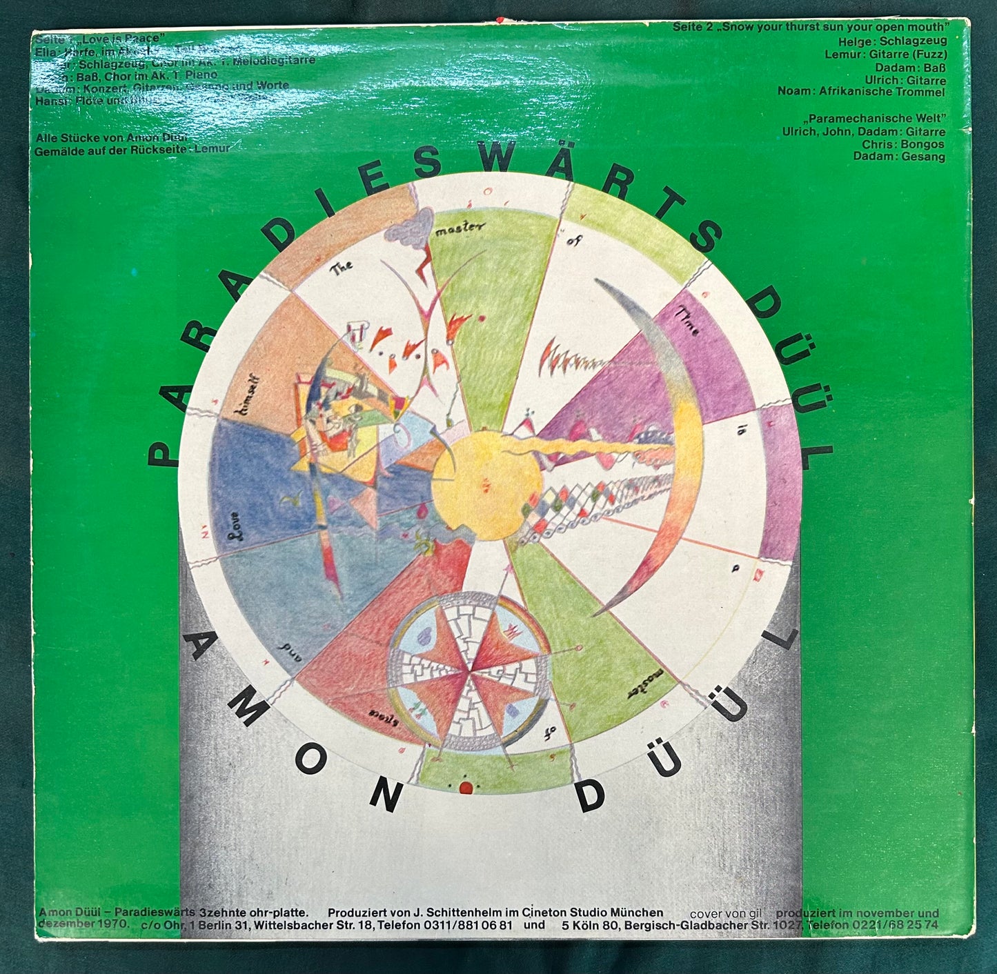Amon Duul - Paradieswarts Duul 1st German Press Ohr 1971 Rare!