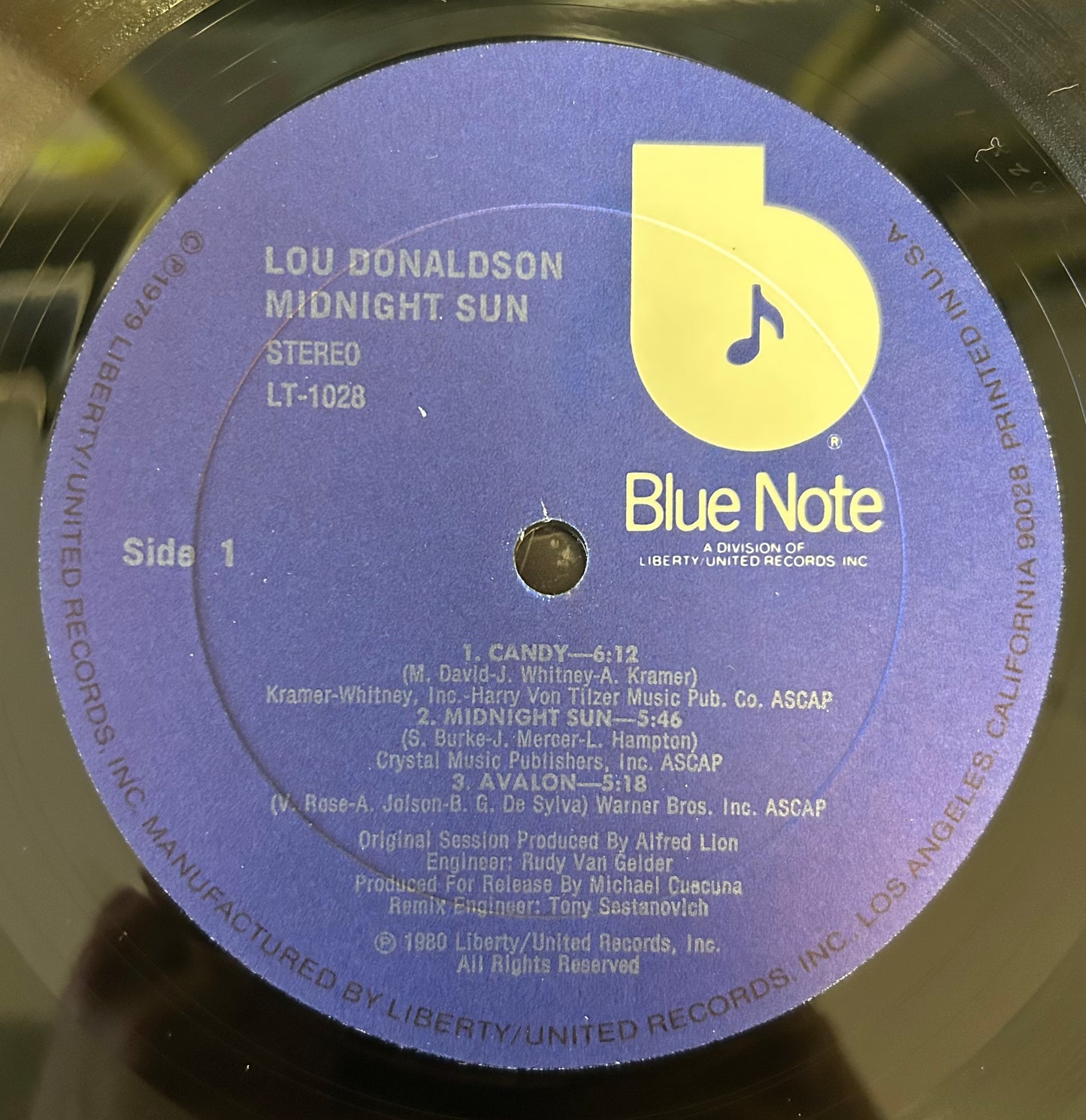 Lou Donaldson - Midnight Sun 1st Press 1980 Blue Note Classic