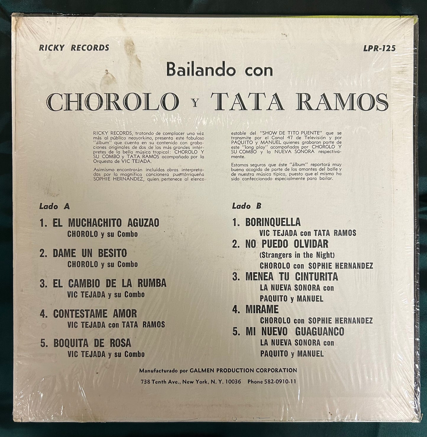 Chorolo y Su Combo y Tata Ramos - A Bailar con Payo Flores 1st Press 1960s Salsa