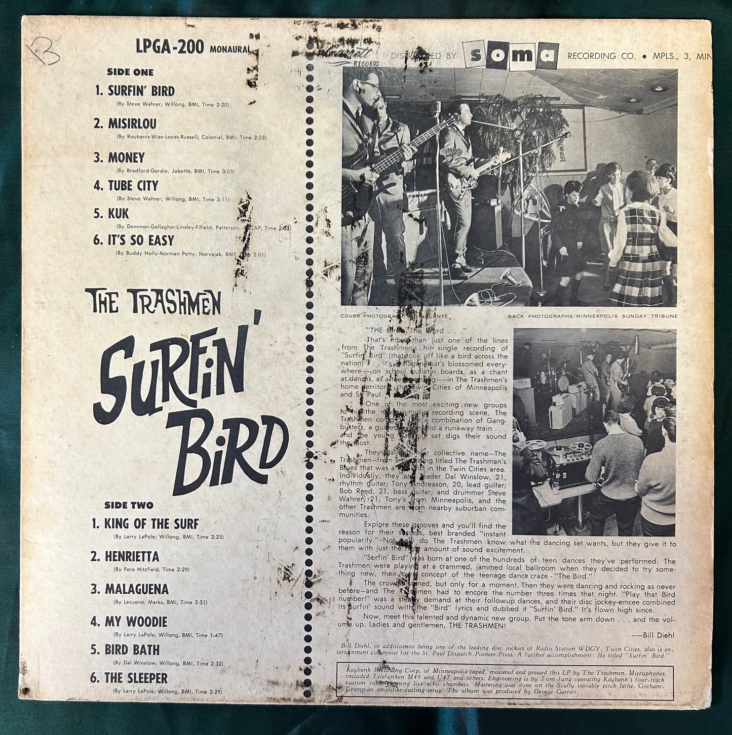 The Trashmen - Surfin' Bird 1st Press Mono 1964 Garrett Records - Mispress -Surf Rock