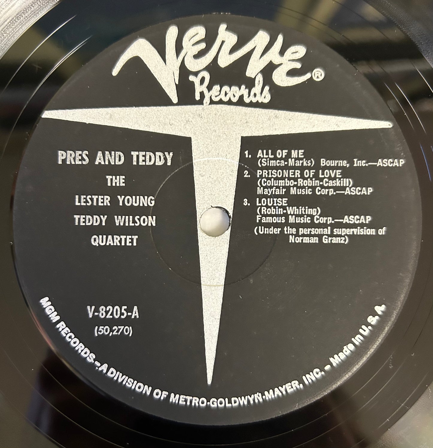 Lester Young - Teddy Wilson Quartet - Pres And Teddy Verve 1960 Repress Mono