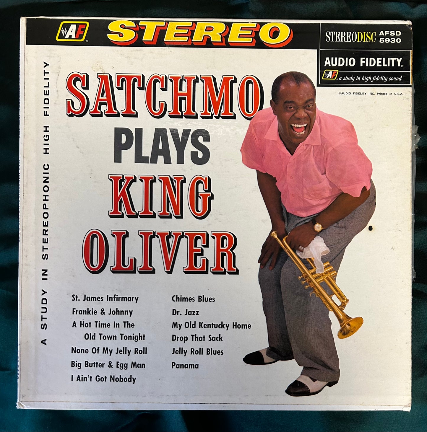 Louis Armstrong - Satchmo Plays King Oliver 1st Press Stereo Audio Fidelity 1960 Rare Louis