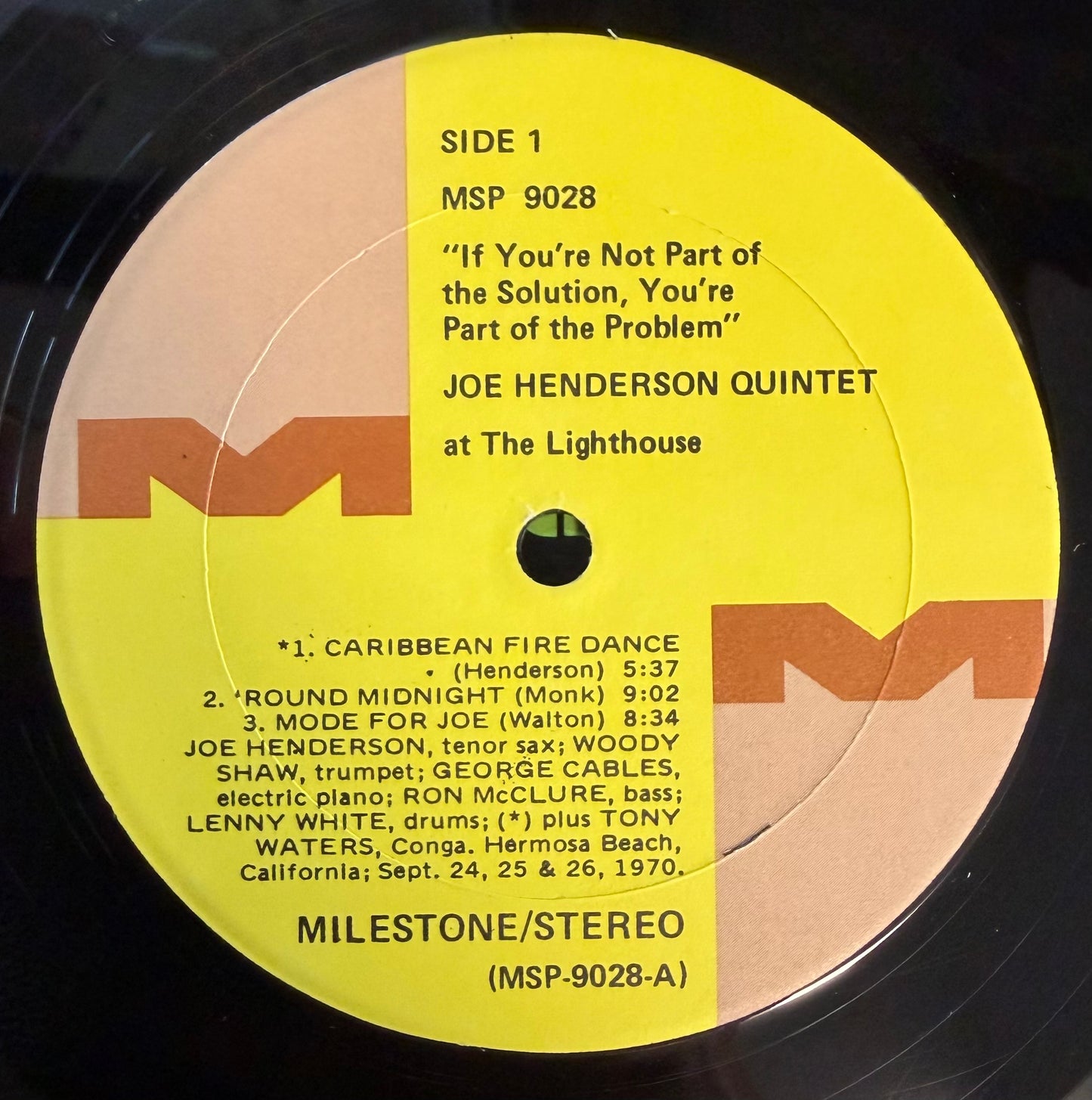 Joe Henderson - At The Lighthouse "If You're Not Part Of The Problem..." 1st Press 1970 Milestone