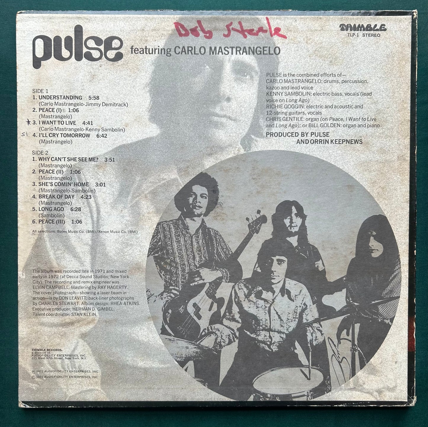 Pulse - Psychedelic Rock 1972 Thimble Records 1st Press Promo