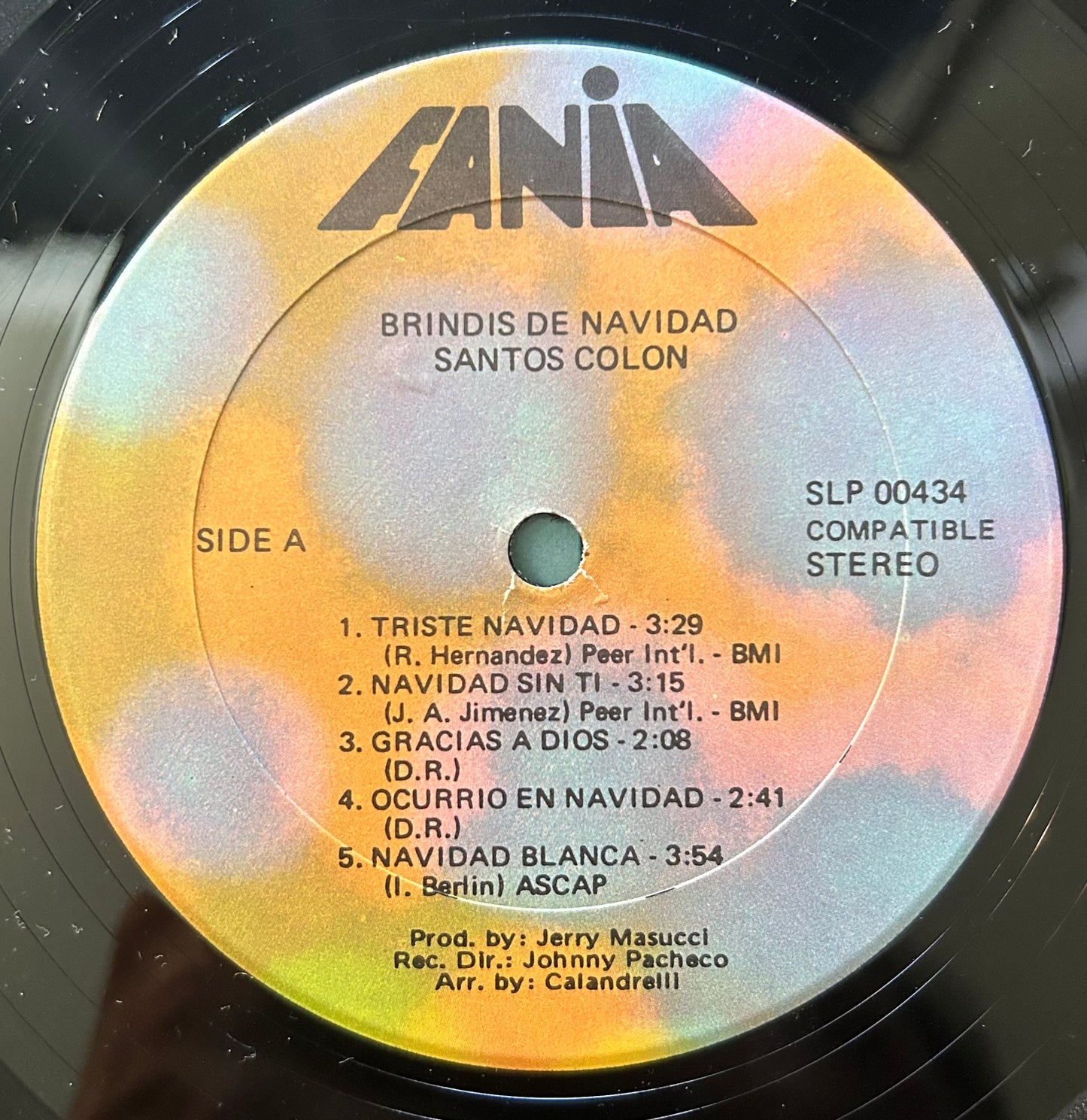 Santos Colon - Brindis De Navidad 1st Stereo Press Fania 1972 Holiday / Bolero