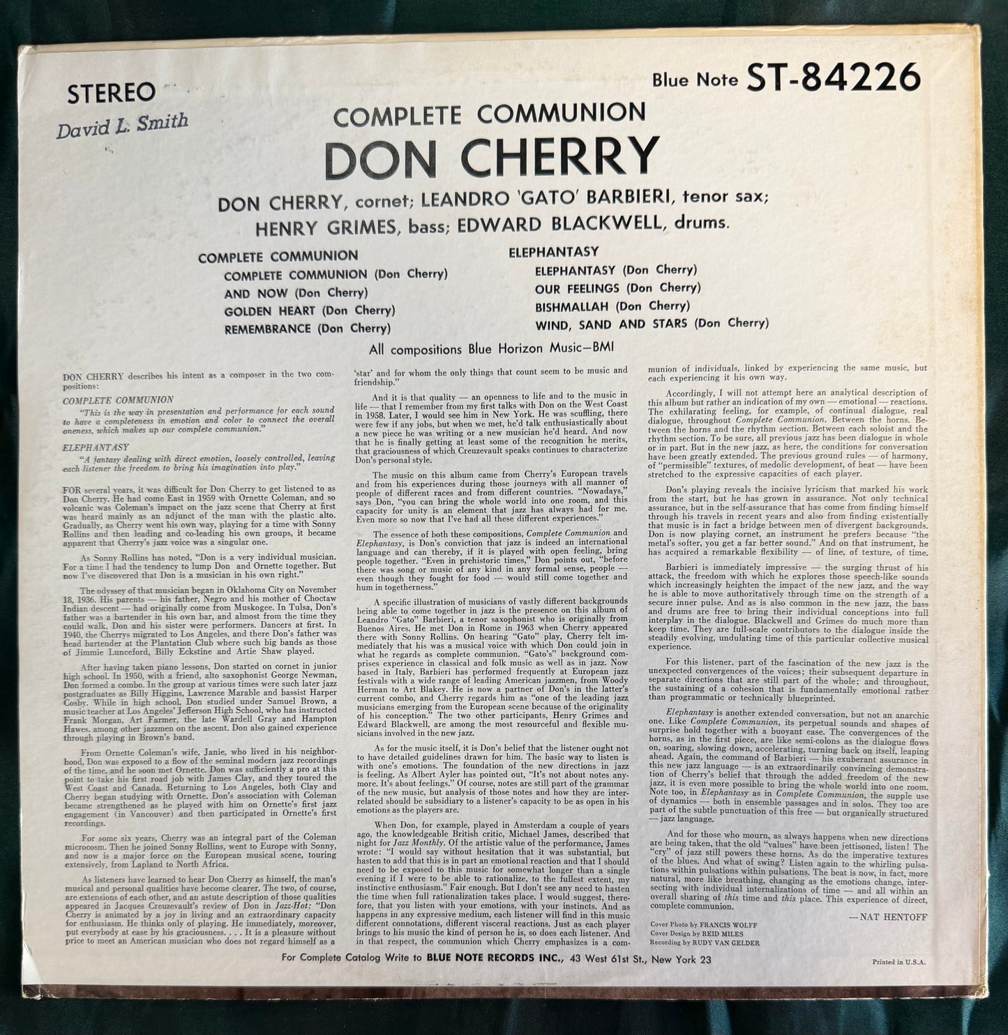 Don Cherry - Complete Communion 1st Press 1966 Blue Note Stereo