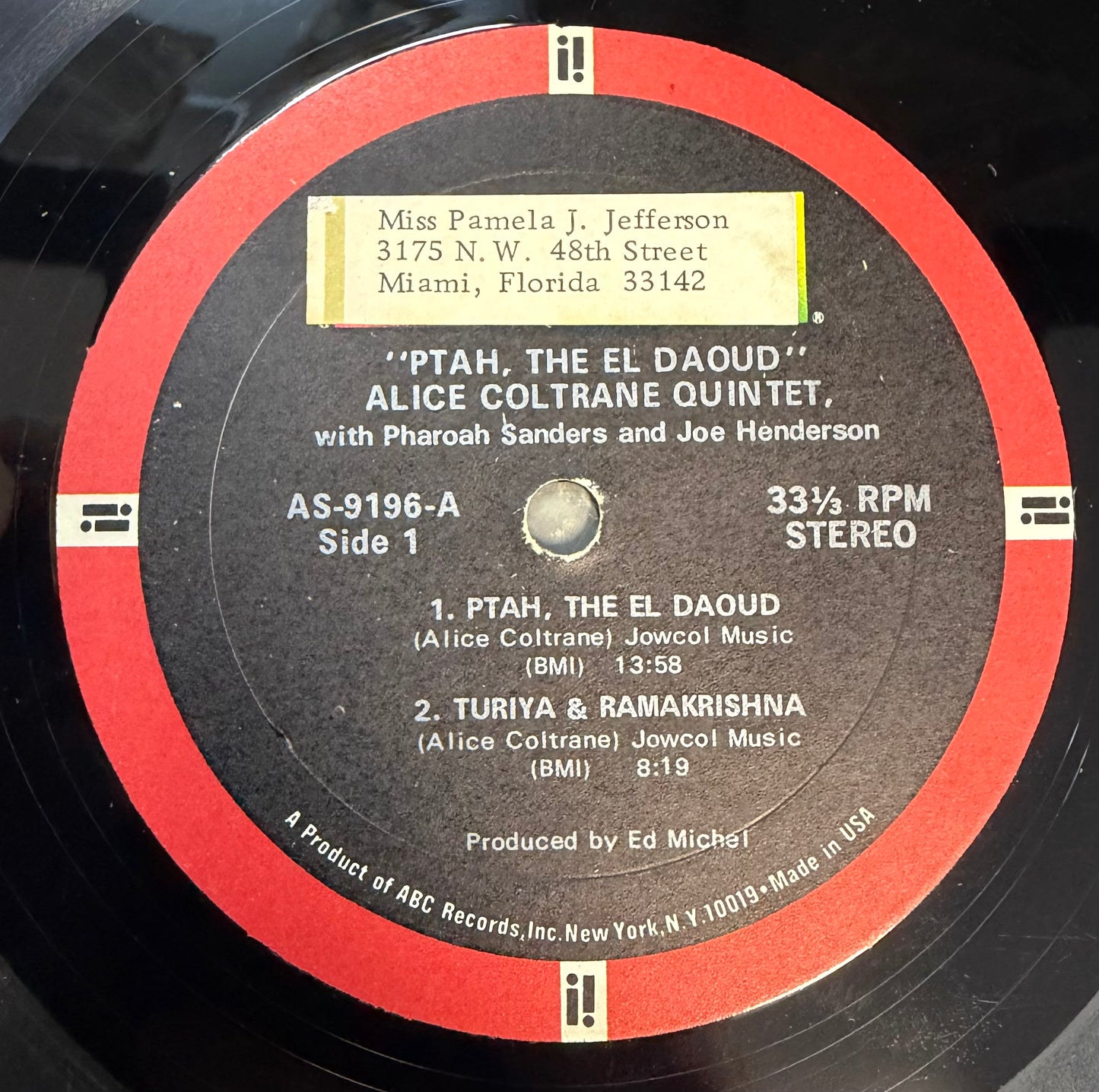Alice Coltrane - Ptah The El Daoud 1st Press 1970 Impulse