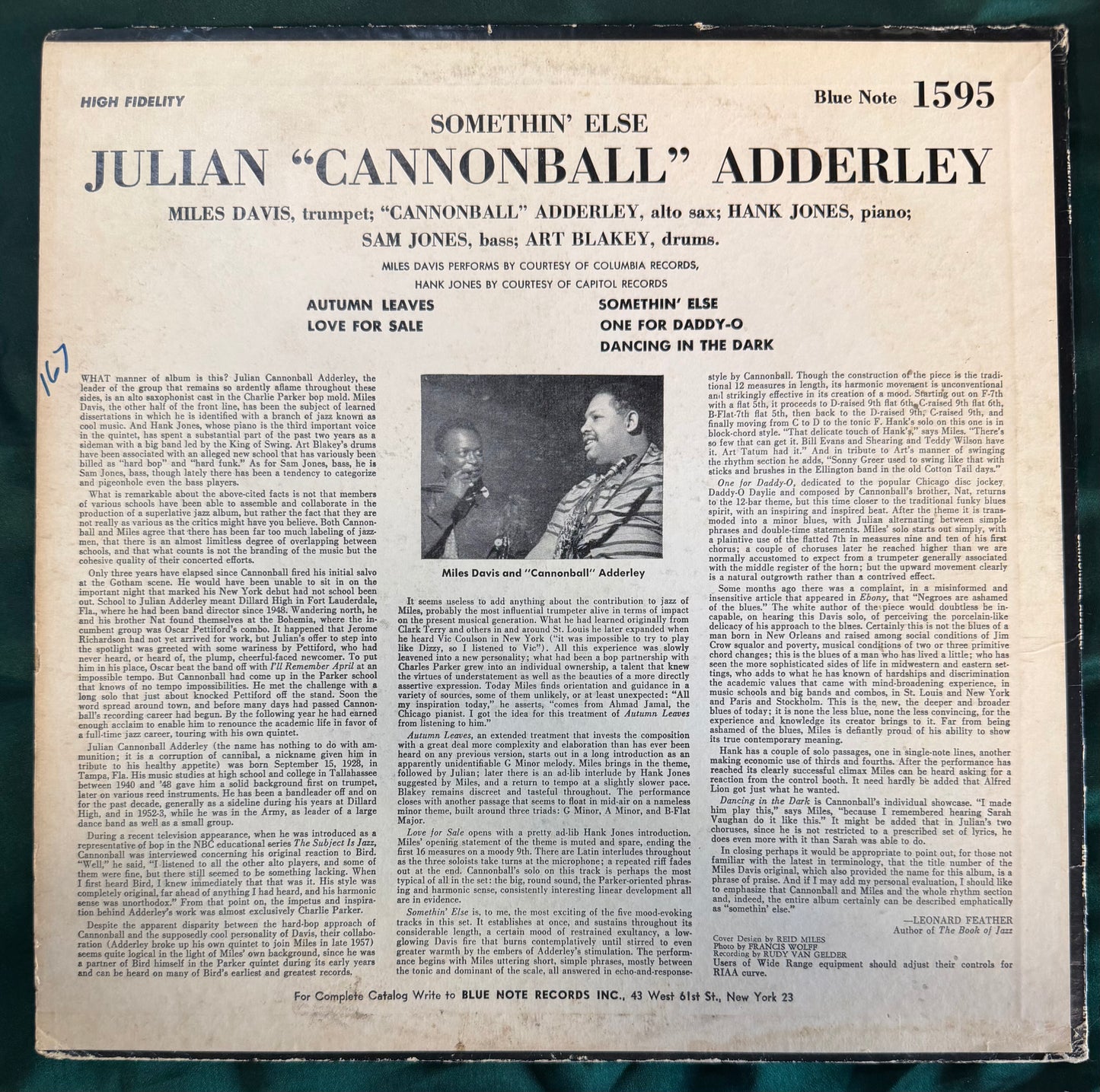 Cannonball Adderley - Somethin' Else 1966 Liberty Press Stereo RVG Blue Note