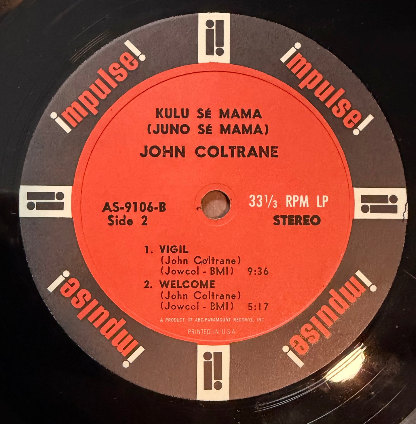 John Coltrane - Kulu Se Mama 1st Press 1966 Stereo Impulse
