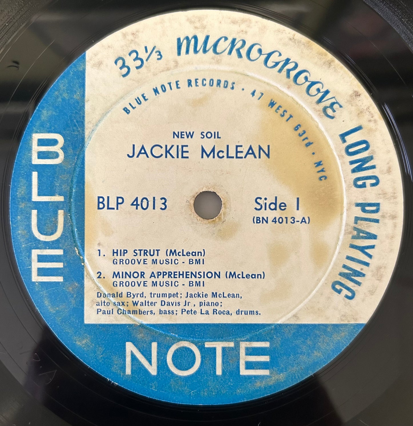 Jackie McLean - New Soil 1st Press 1959 Blue Note 47 W. 63rd.