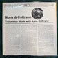 Thelonious Monk / John Coltrane - Monk & Coltrane 1966 Stereo Press Riverside