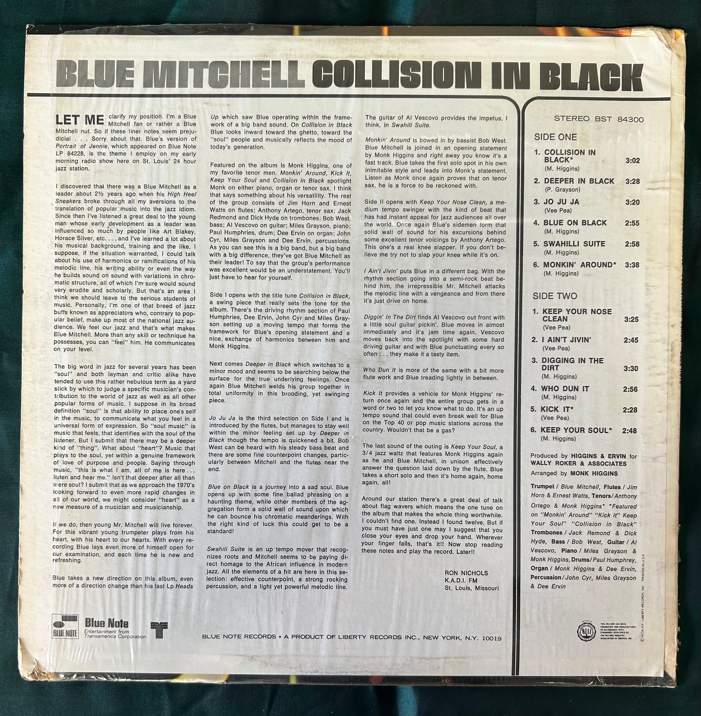 Blue Mitchell - Collision in Black 1st Press 1969 Blue Note