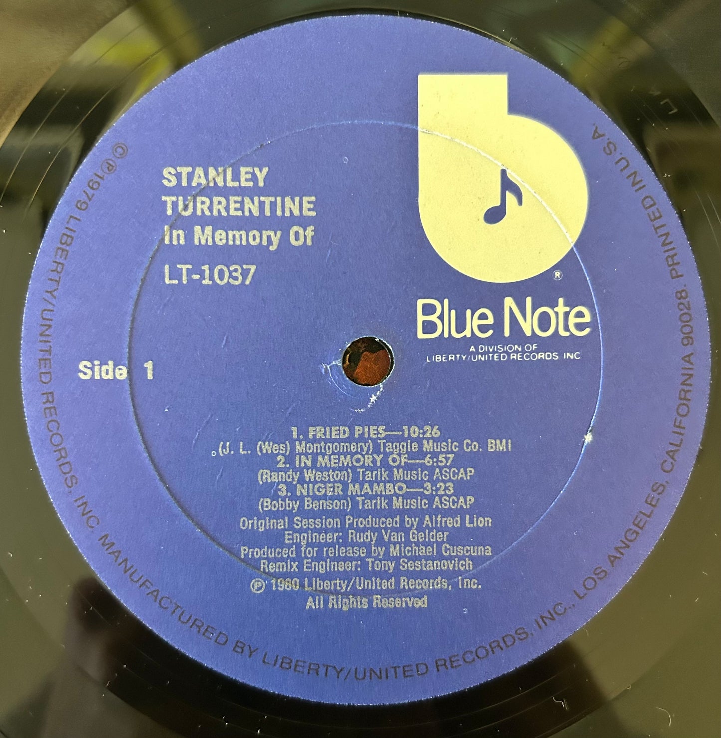 Stanley Turrentine - In Memory Of 1st Press 1980 Blue Note Classic