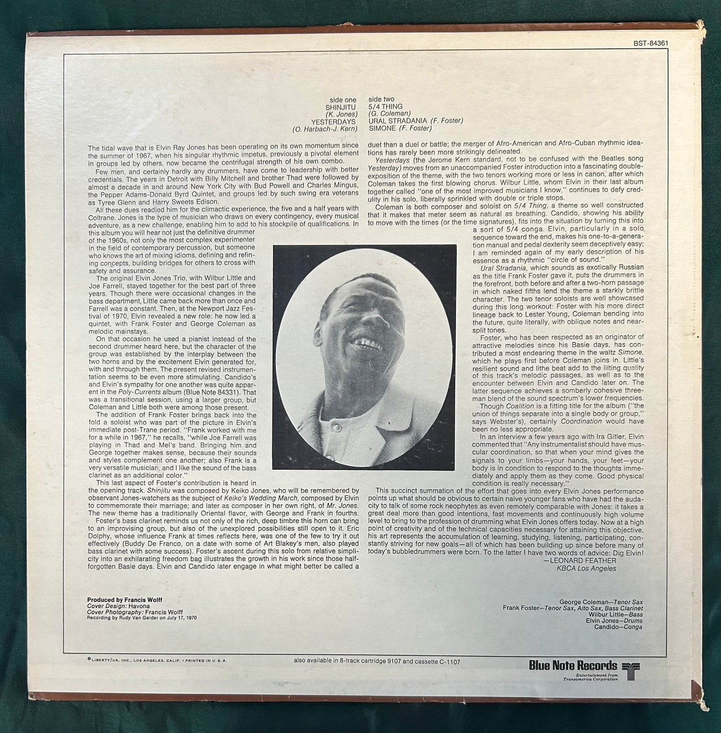 Elvin Jones - Coalition 1st Press Blue Note 1971 Van Gelder