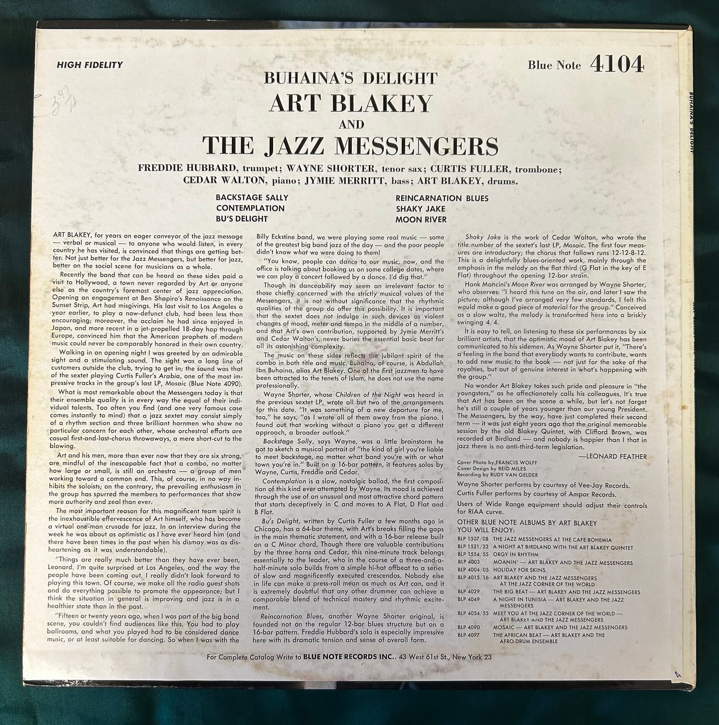 Art Blakey & The Jazz Messengers - Buhaina’s Delight 1st Mono Press Blue Note 1963