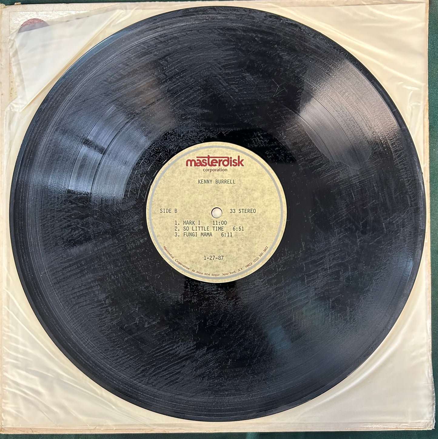 Kenny Burrell - 1987 "Generation" 2 Disc Blue Note Acetate Masterdisk