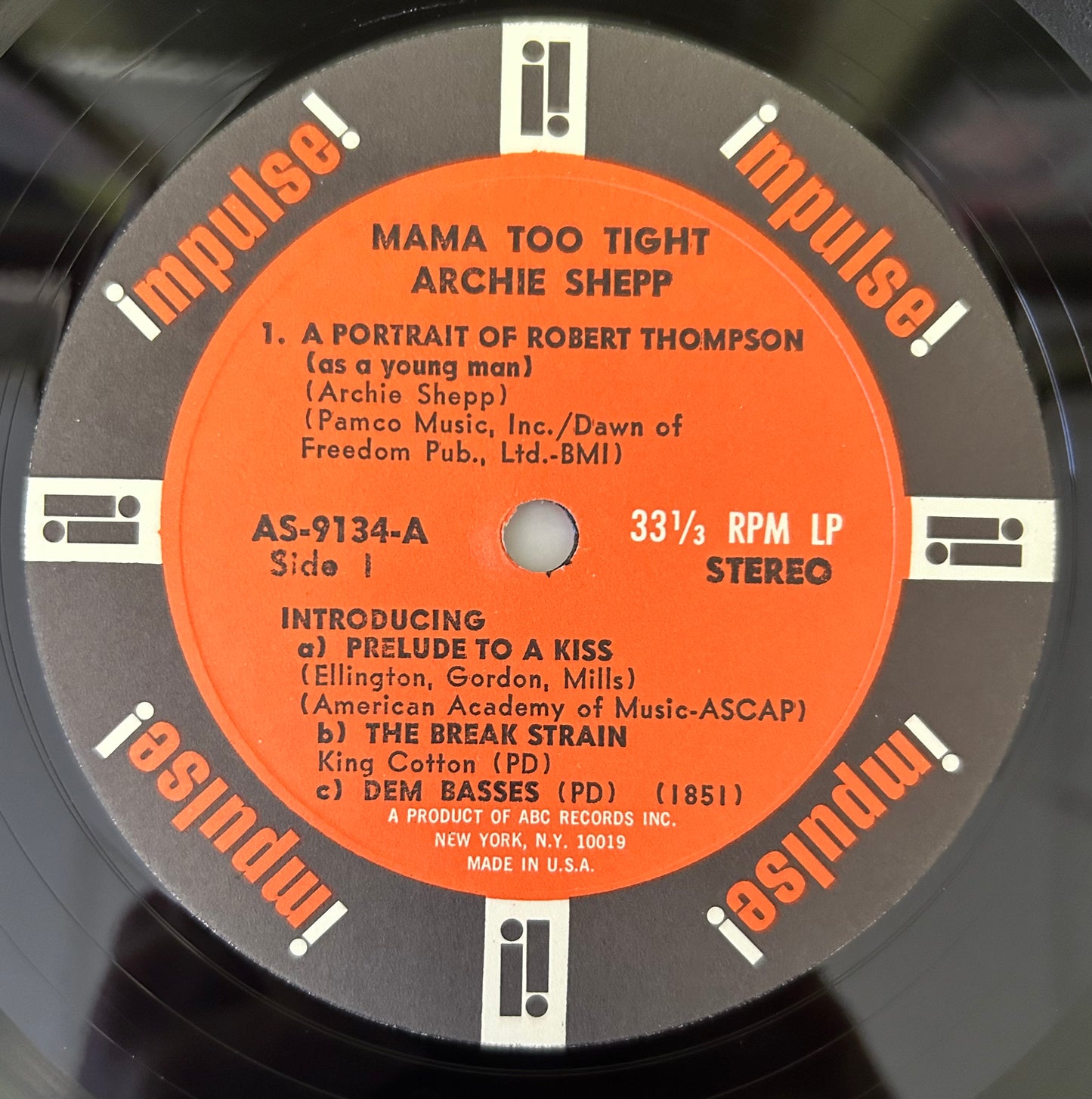 Archie Shepp - Mama too Tight 1st Press 1967 Stereo Impulse