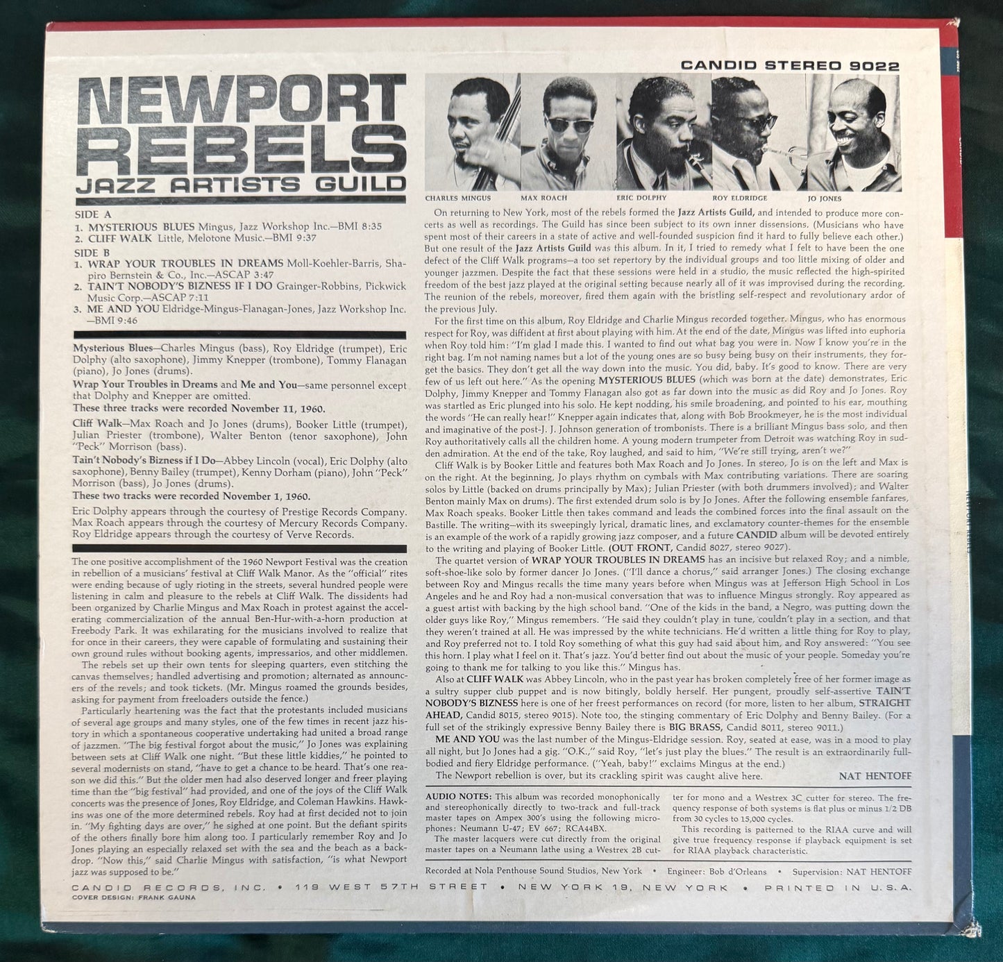 Charles Mingus - Max Roach - Eric Dolphy, et. Al - Newport Rebels 1st Press 1961 Candid