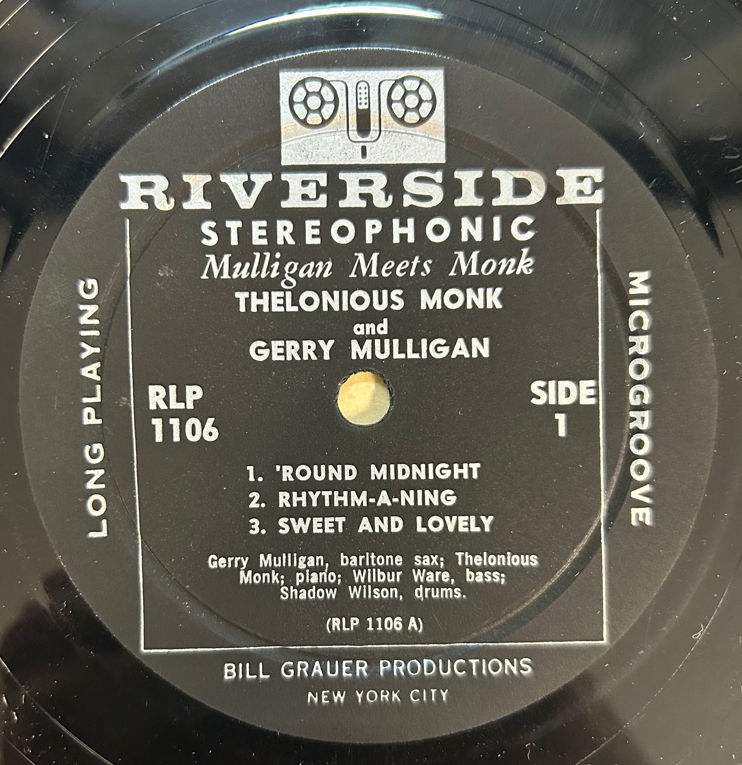Gerry Mulligan - Thelonious Monk - Mulligan Meets Monk 1st Stereo Press 1959 DG Black Label Riverside