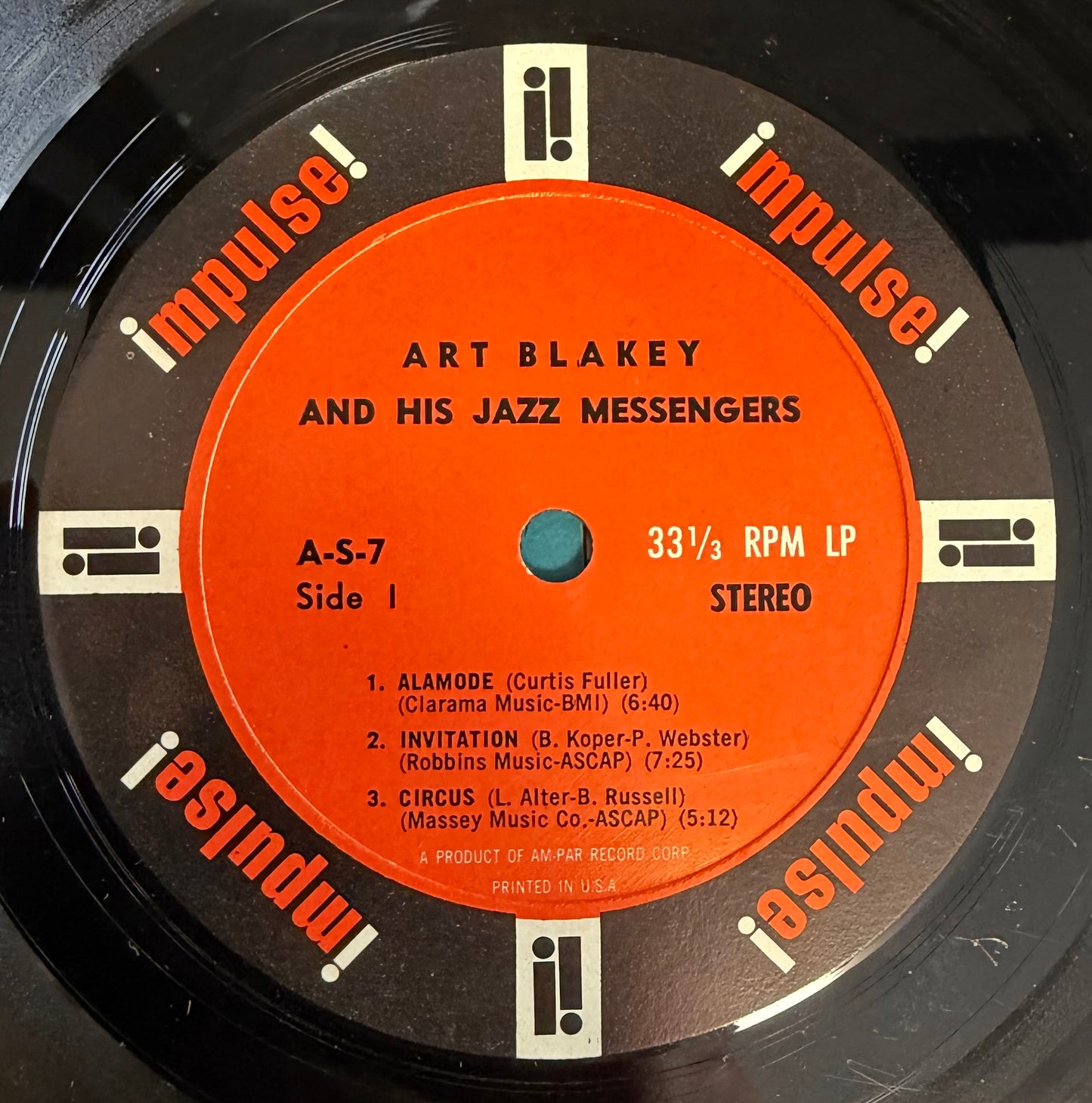 Art Blakey - Art Blakey & The Jazz Messengers 1st Press 1961 Impulse Am-Par Stereo