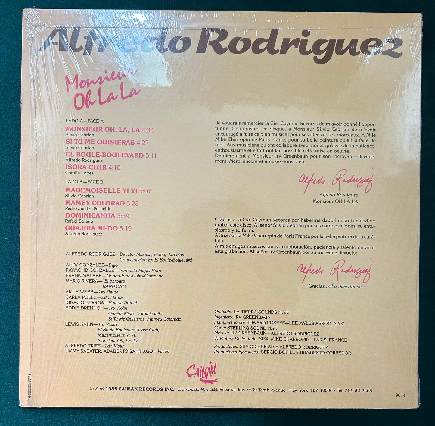 Alfredo Rodriguez - Monsieur Oh La La 1985 Caiman Salsa