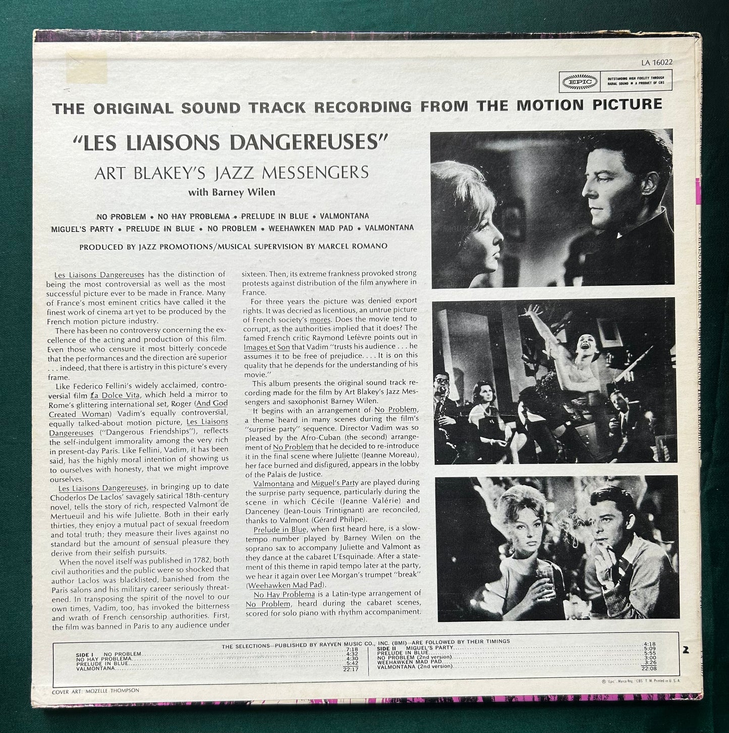 Art Blakey's Jazz Messengers - Les Liaisons Dangereuses 1st US Press 1962 Epic