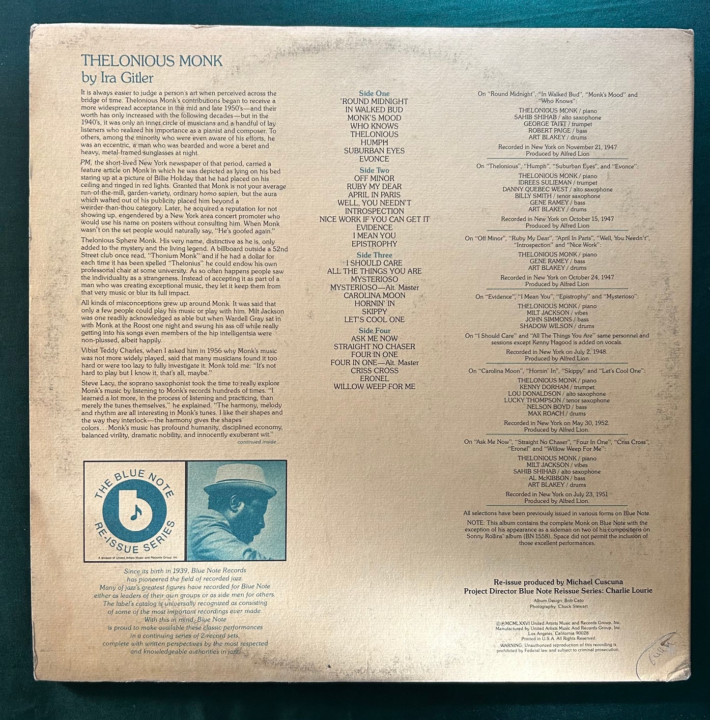 Thelonious Monk - The Complete Genius 1976 Blue Note Re-Issue Series Comp