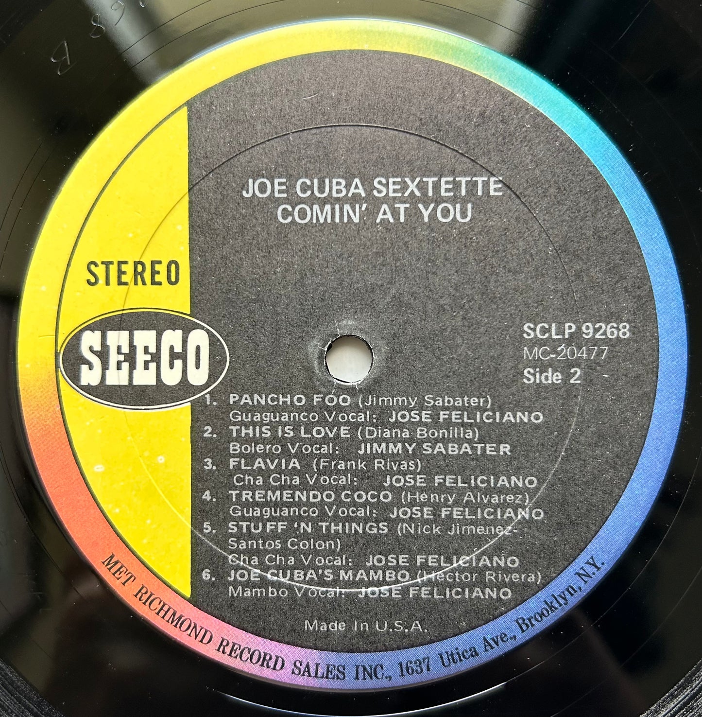 Joe Cuba Sextette - Comin' At You Early 70's Stereo Press Seeco Salsa/Mambo