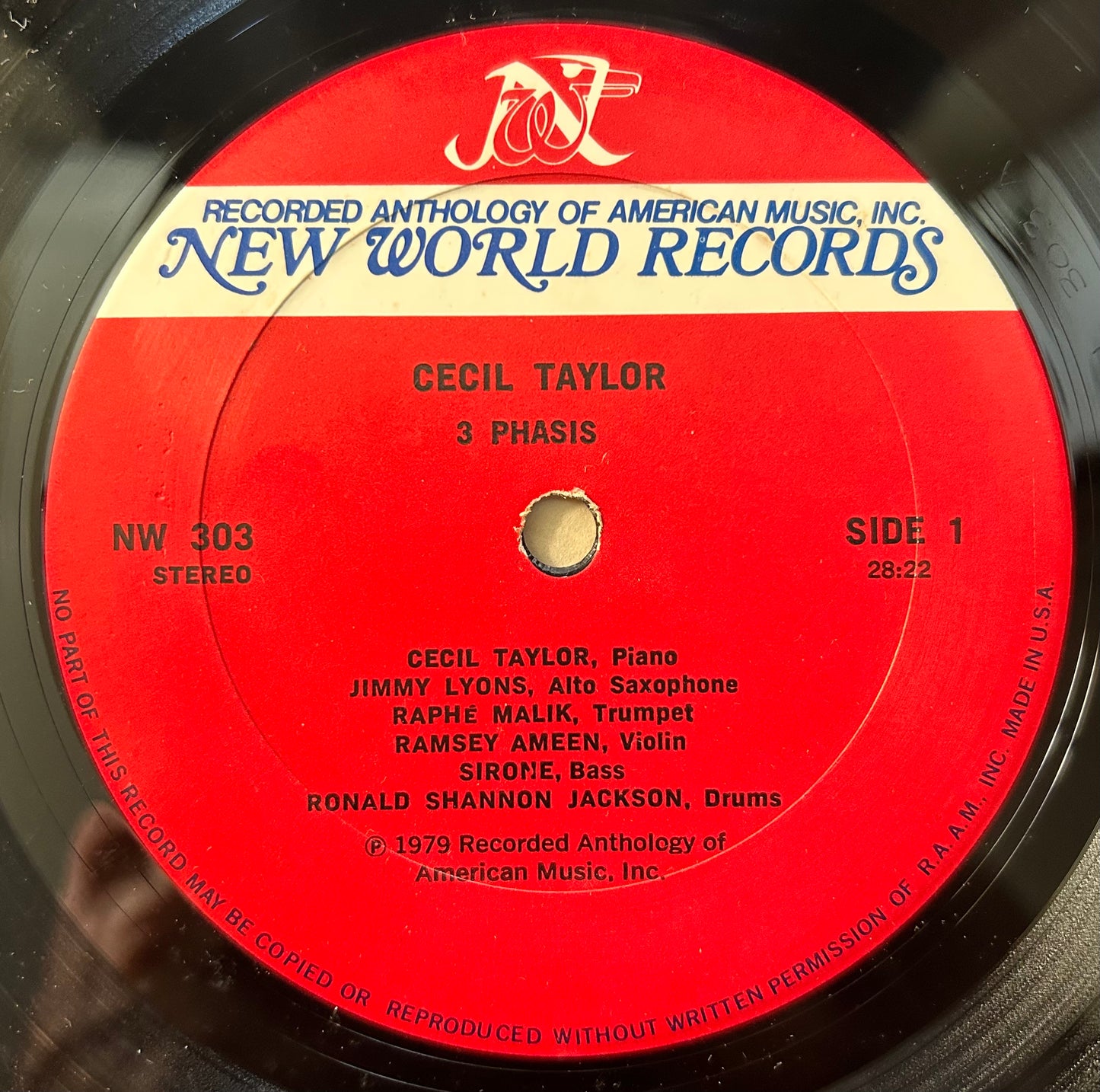 Cecil Taylor - 3 Phasis 1979 New World Records Free Jazz