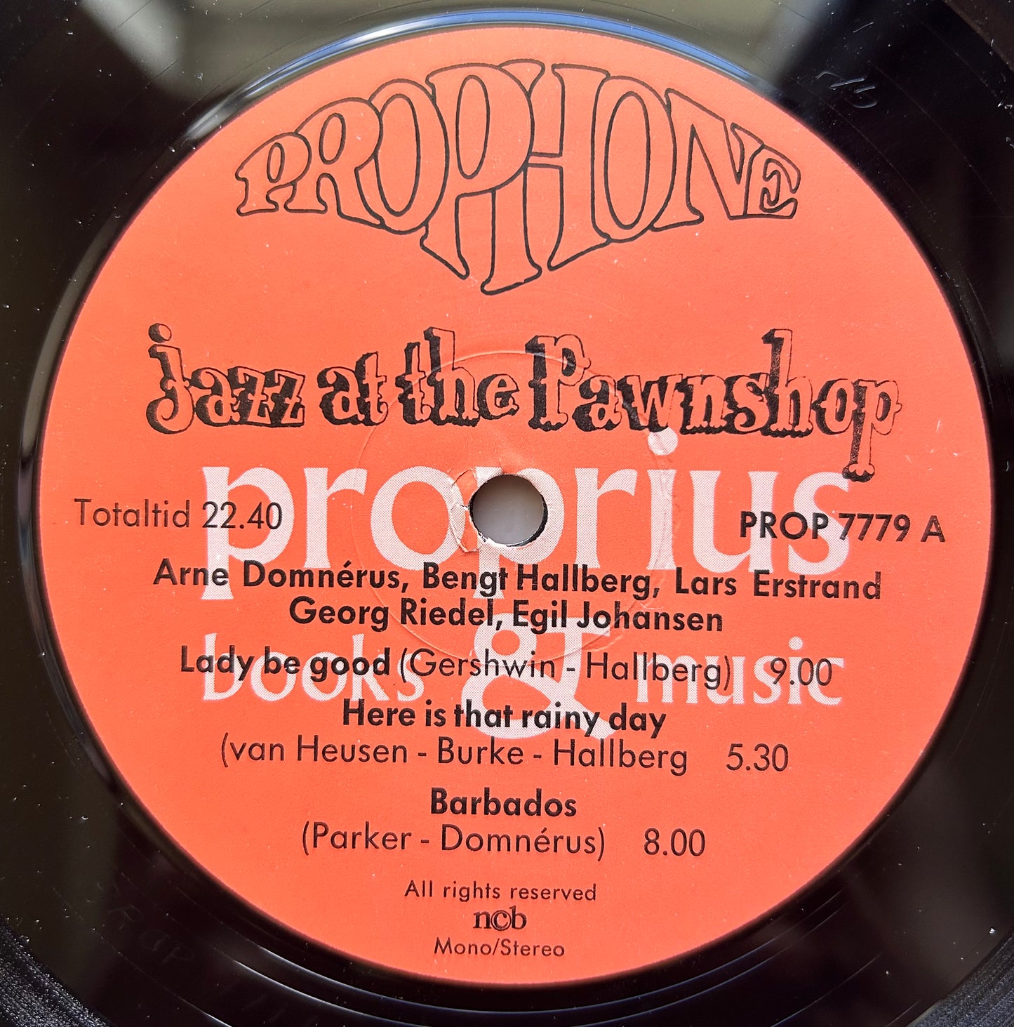 Jazz At The Pawnshop Original Swedish Press 1977 Audiophile Swedish Jazz Proprius Clean!