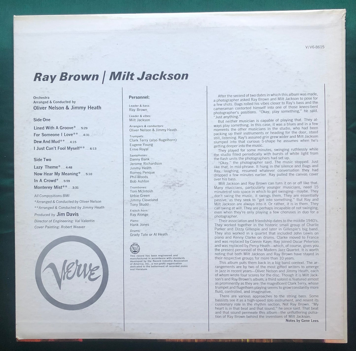 Ray Brown / Milt Jackson Original 1965 Verve Big Band