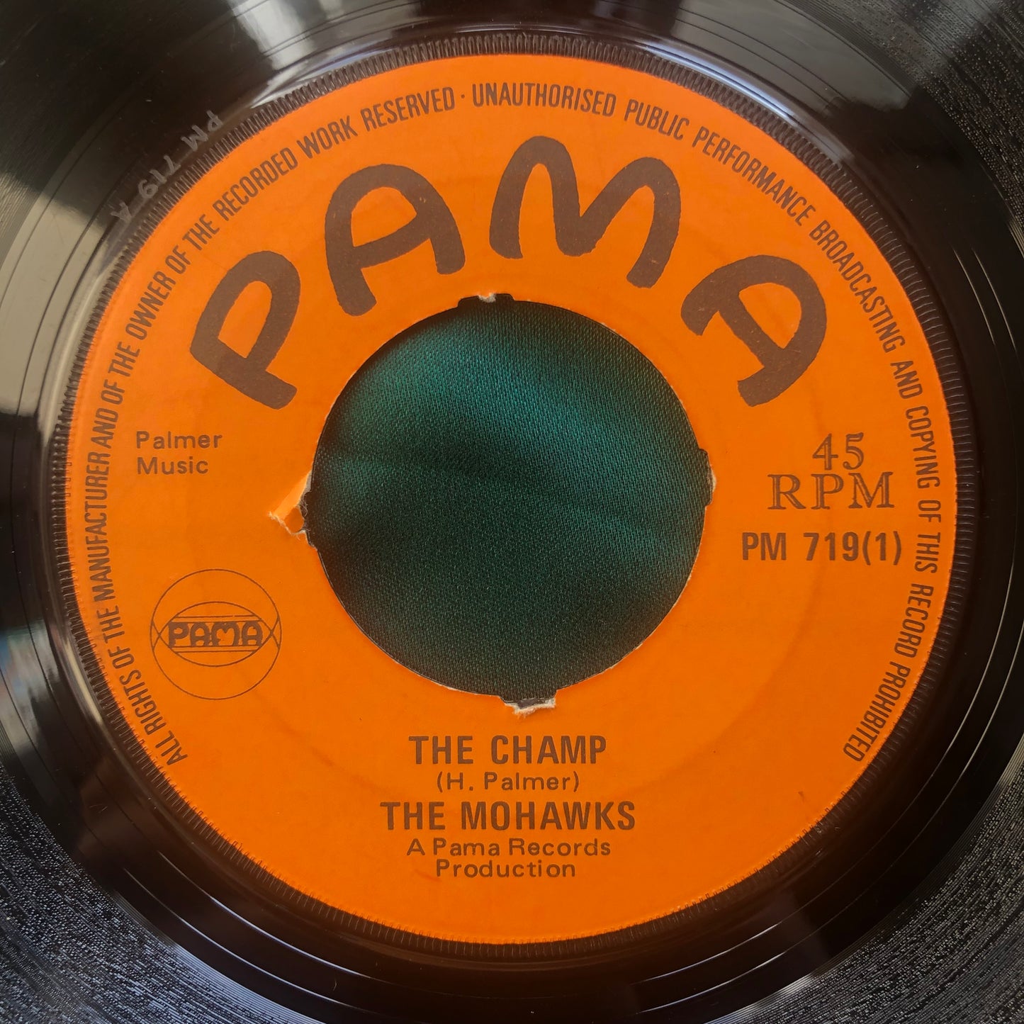 The Mohawks - The Champ/ Sound of The Witch Doctors 1968 Pama UK Funk 45