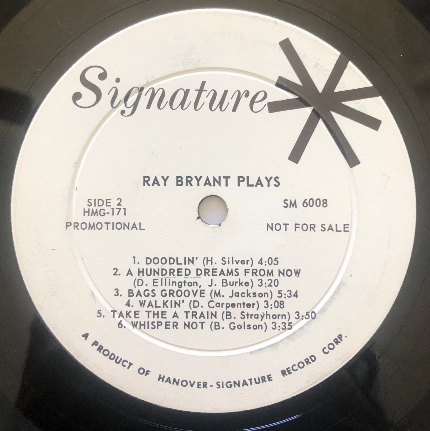 Ray Bryant Plays Rare 1960 Mono White Label Promo