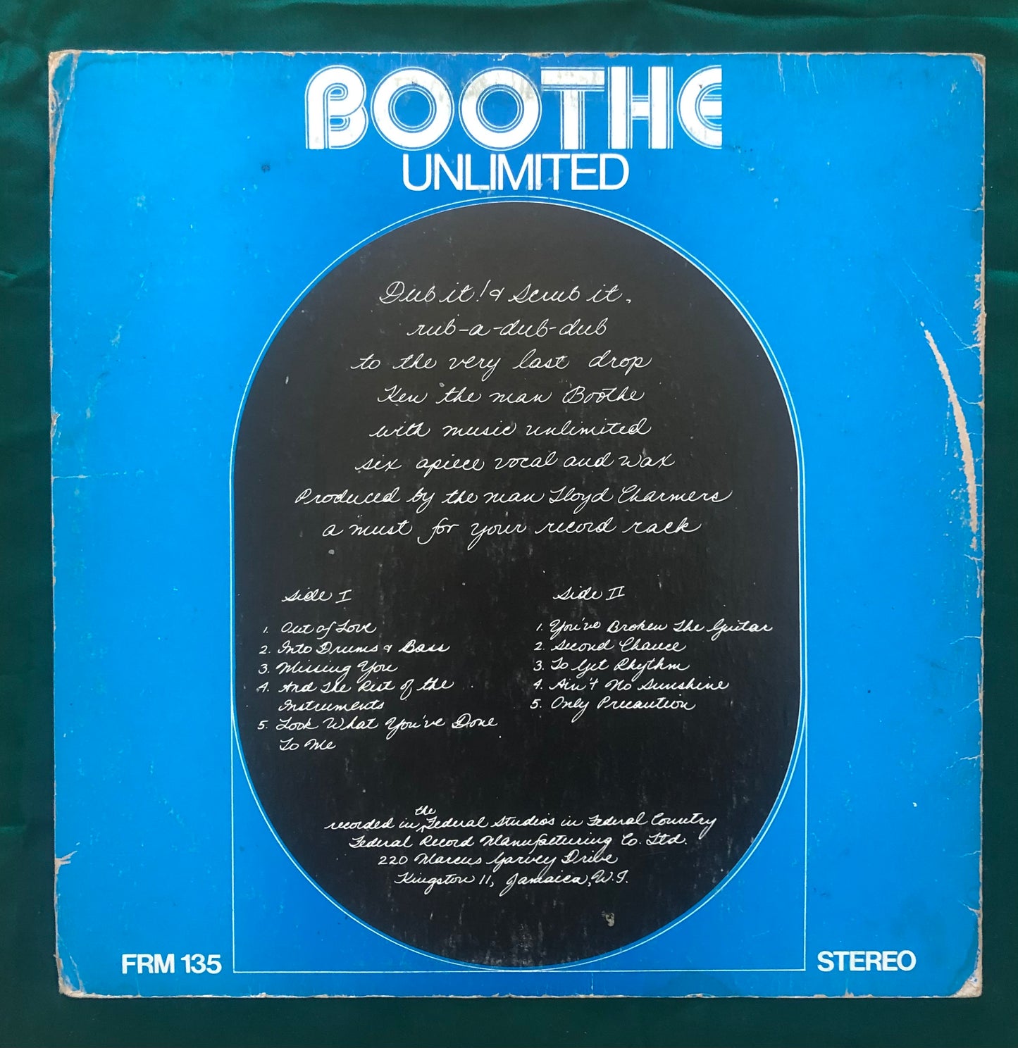 Ken Boothe - Boothe Unlimited 1972 Jamaican Press Federal Records Reggae