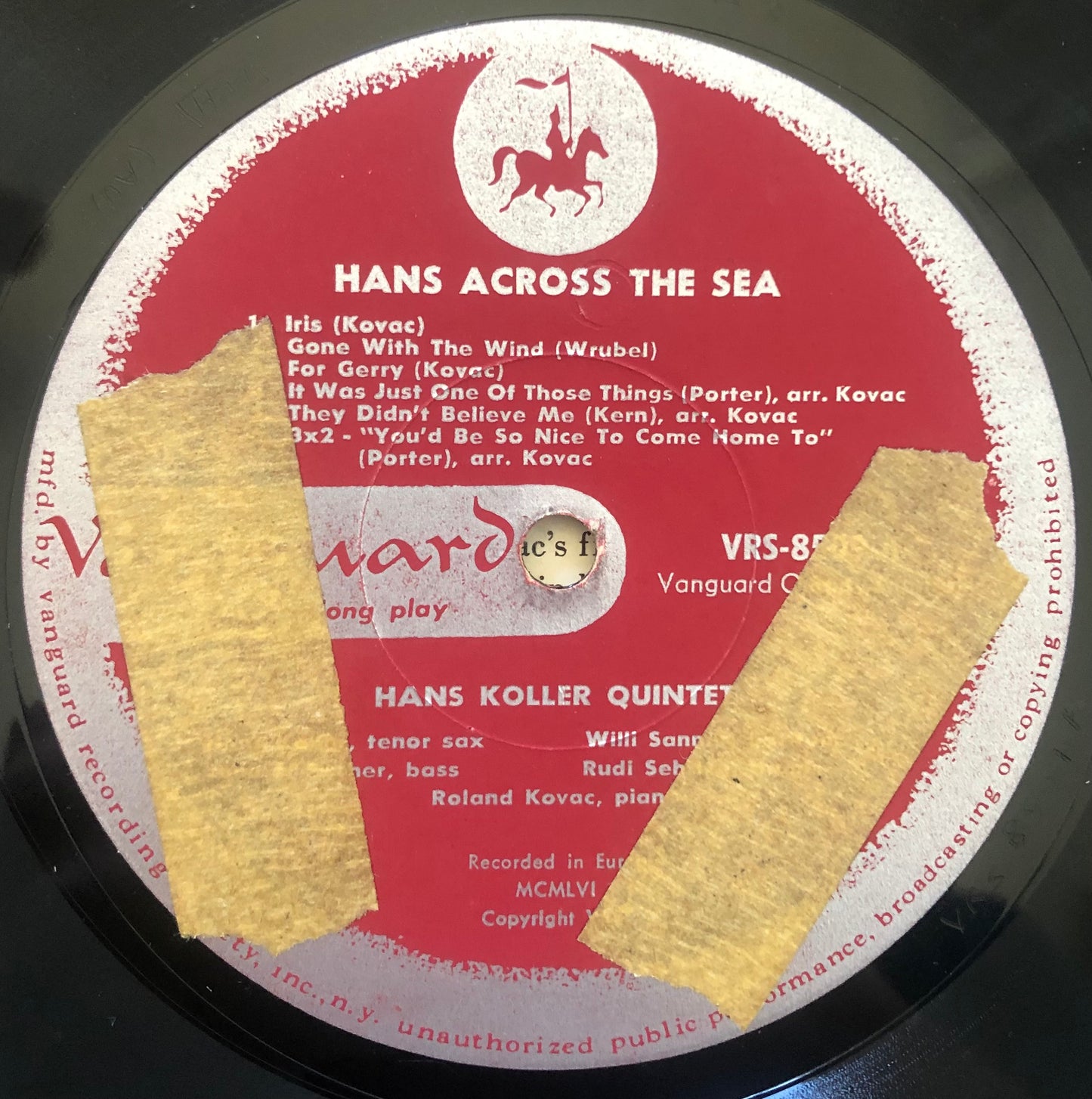Hans Koller Quintet - Hans Across the Sea 1956 Vanguard European Jazz