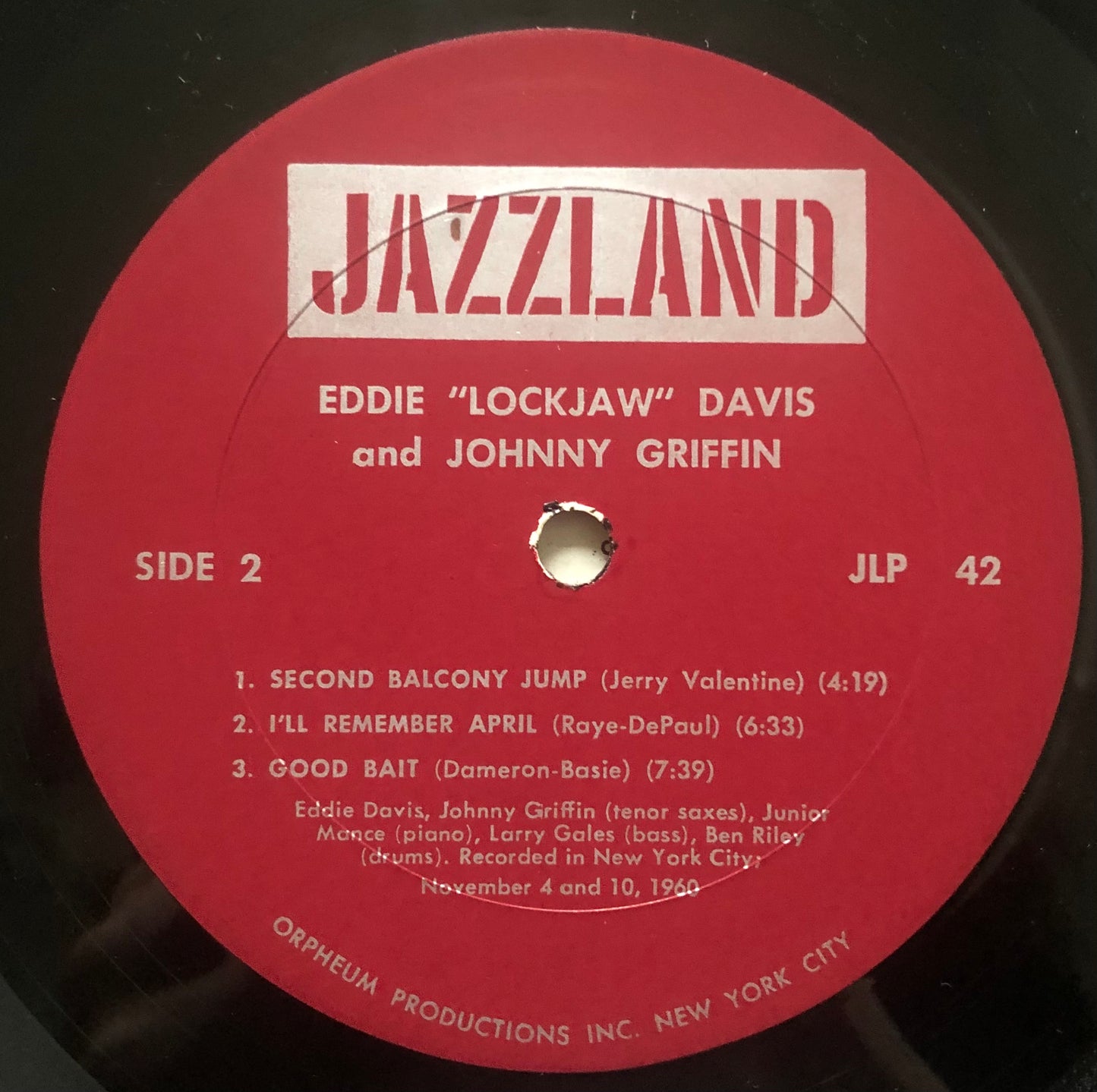 Eddie "Lockjaw" Davis & Johnny Griffin Quartet - Griff & Lock 1960's Jazzland Mono